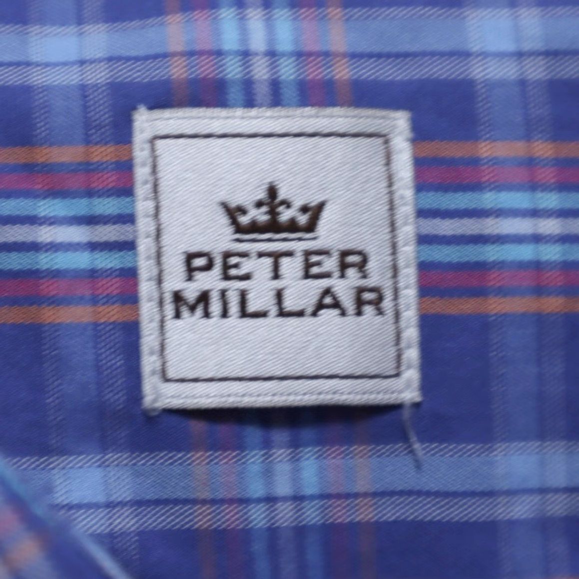 Peter Millar Peter Millar Shirt Plaid Long Sleeve Button Up Blue Mens XL Poplin Cotton Size US XL / EU 56 / 4 - 5 Thumbnail
