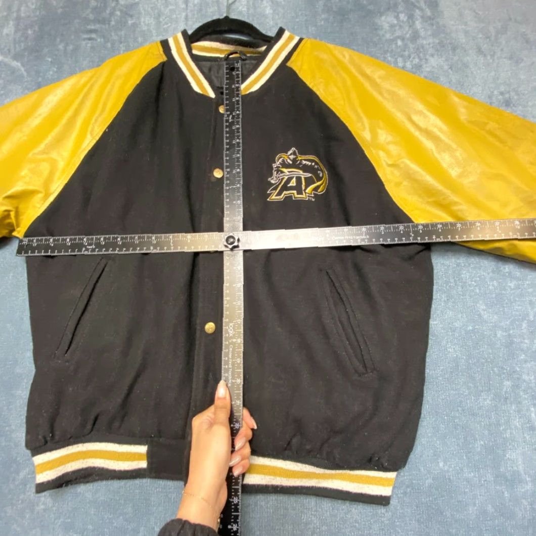 Vintage Steve & Barry's Army Varsity Jacket Mens L Black Yellow Raglan Sleeve Snap Front Size US L / EU 52-54 / 3 - 5 Thumbnail