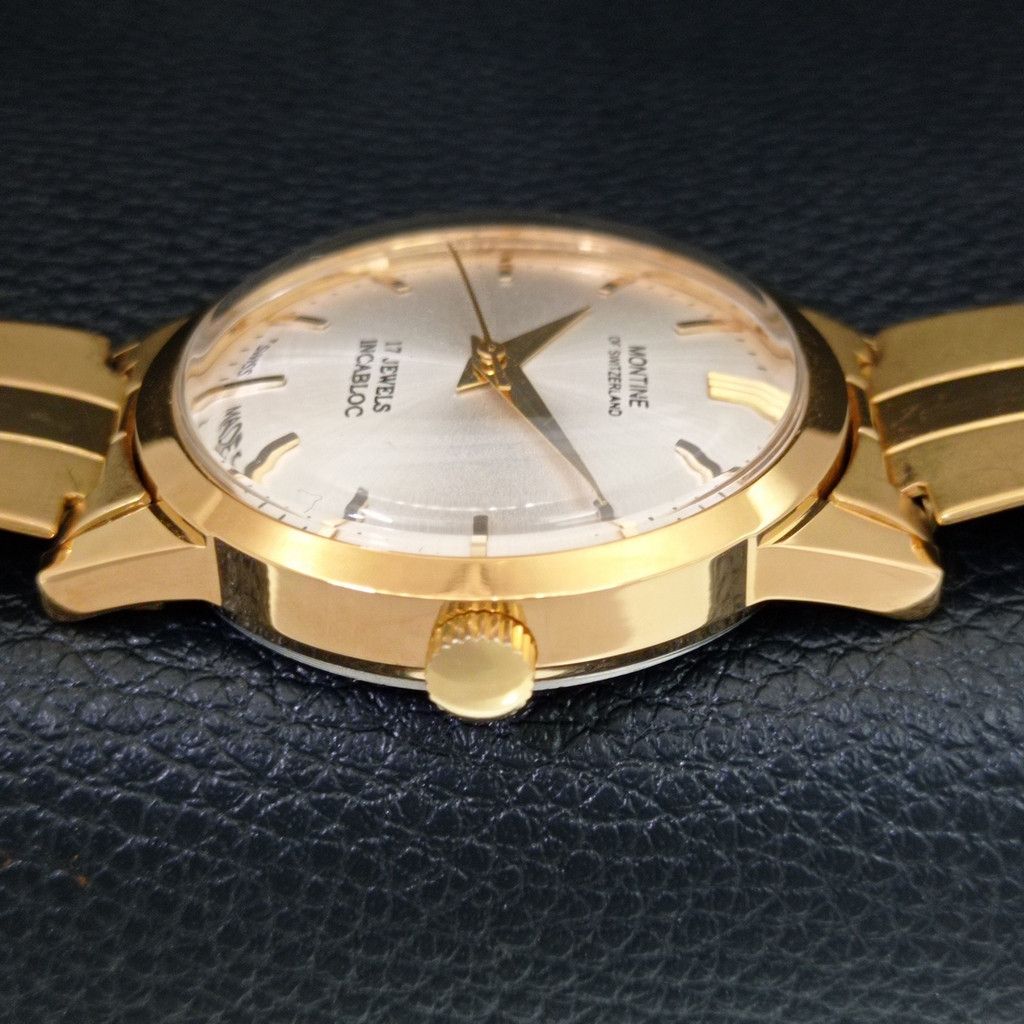 Other VINTAGE MONTINE HAND-WINDING SWISS MENS WATCH a444174 Size 38 - 5 Thumbnail