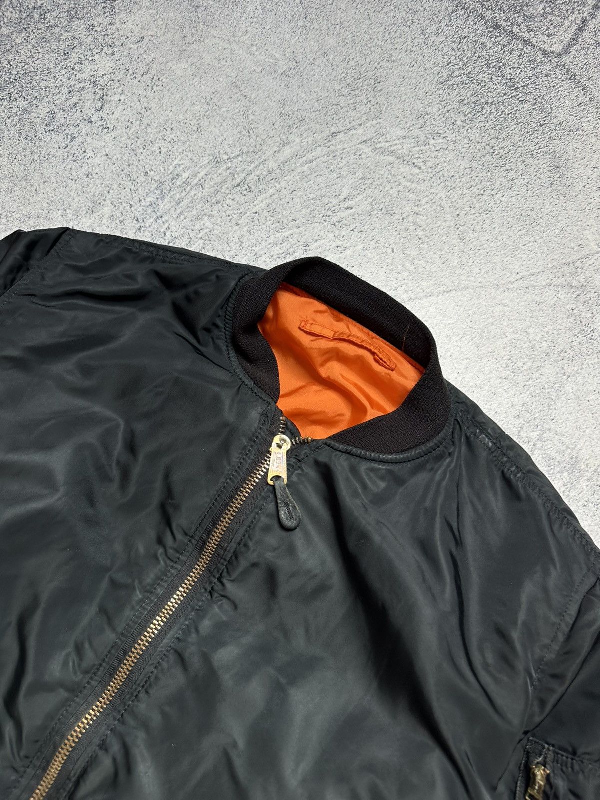 Alpha Industries Vintage 80s Alpha Industries MA-1 Reversible Bomber Jacket Size US XL / EU 56 / 4 - 4 Thumbnail