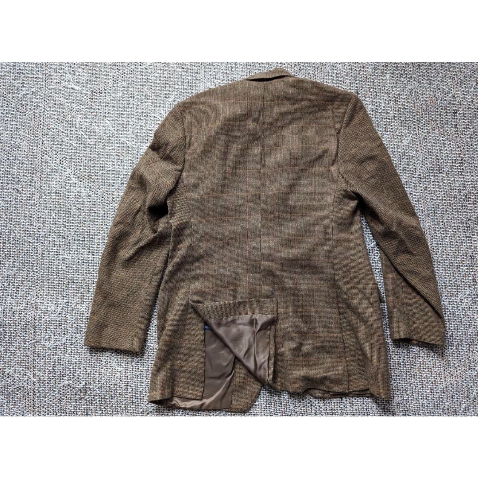 Polo Ralph Lauren VINTAGE POLO Ralph Lauren Blazer Shirt ITALY Made Angora Wool Windowpane 39L Brown Mens blazer Size US L / EU 52-54 / 3 - 2 Thumbnail