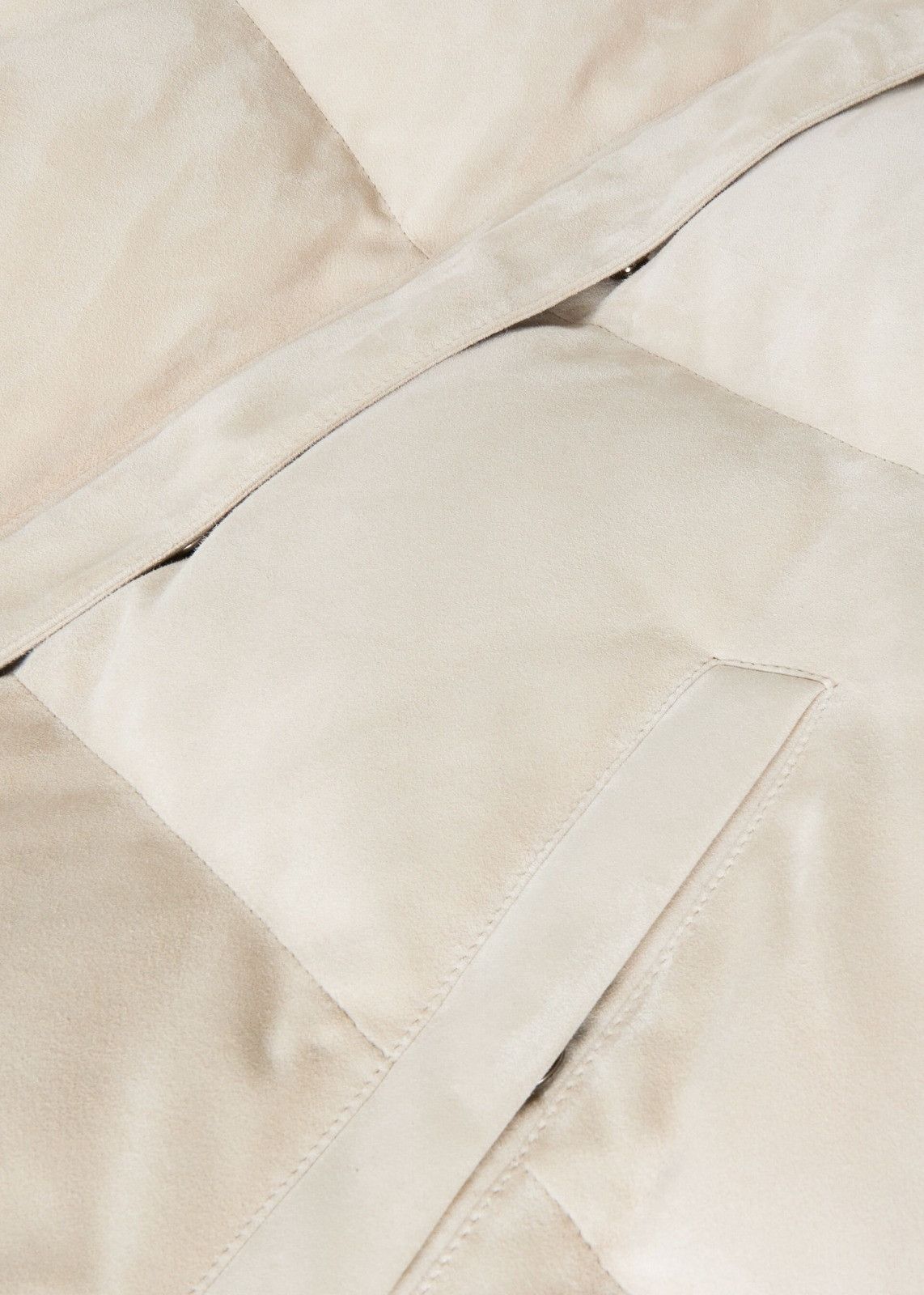 Loro Piana o1srvl11e0126 FAO3645 Suede Padded Jacket in Beige Size S / US 4 / IT 40 - 8 Thumbnail