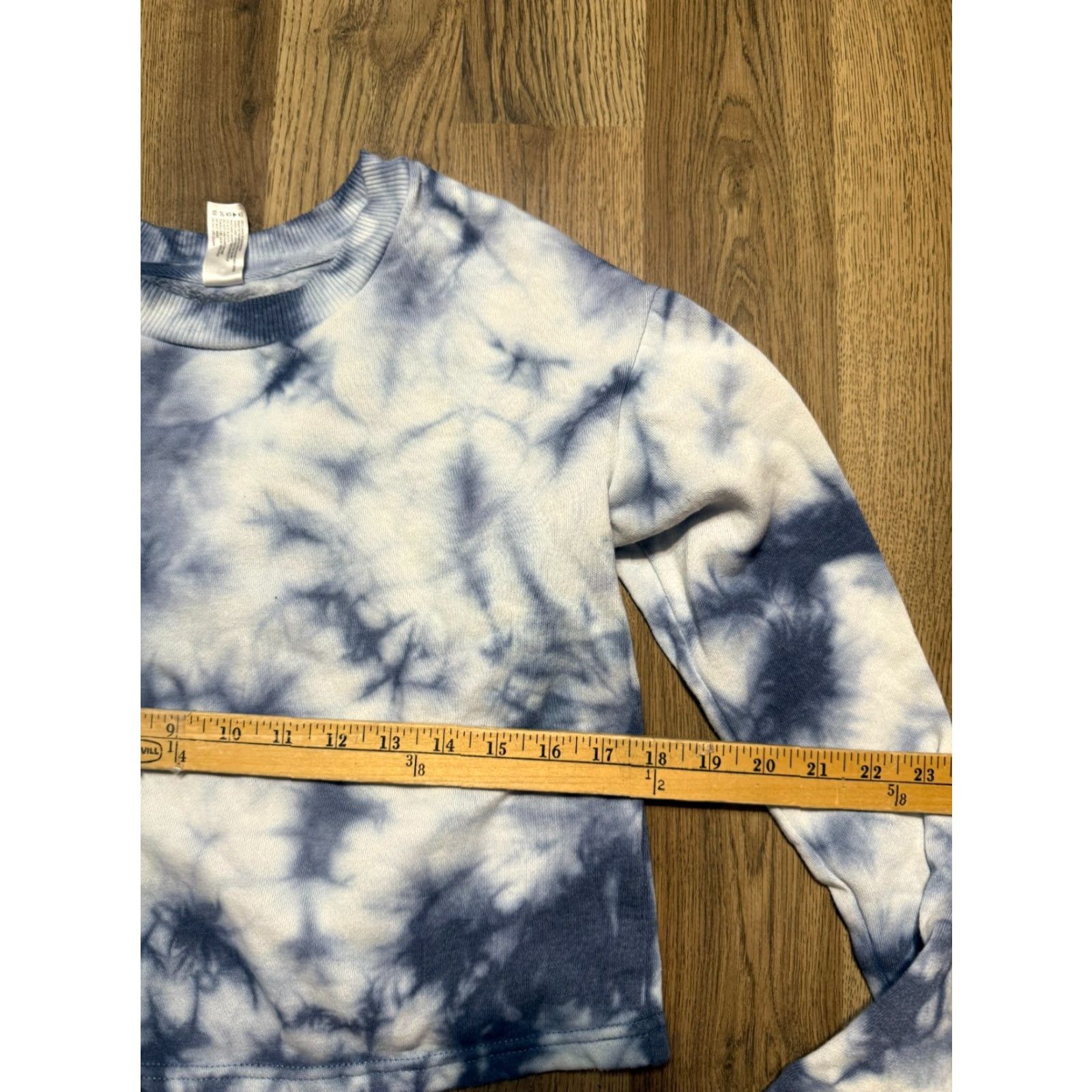 Vintage 90 Degrees by Reflex Sweater Womens XS Blue White Tie Dye Crewneck Crop Top Size XS / US 0-2 / IT 36-38 - 7 Thumbnail