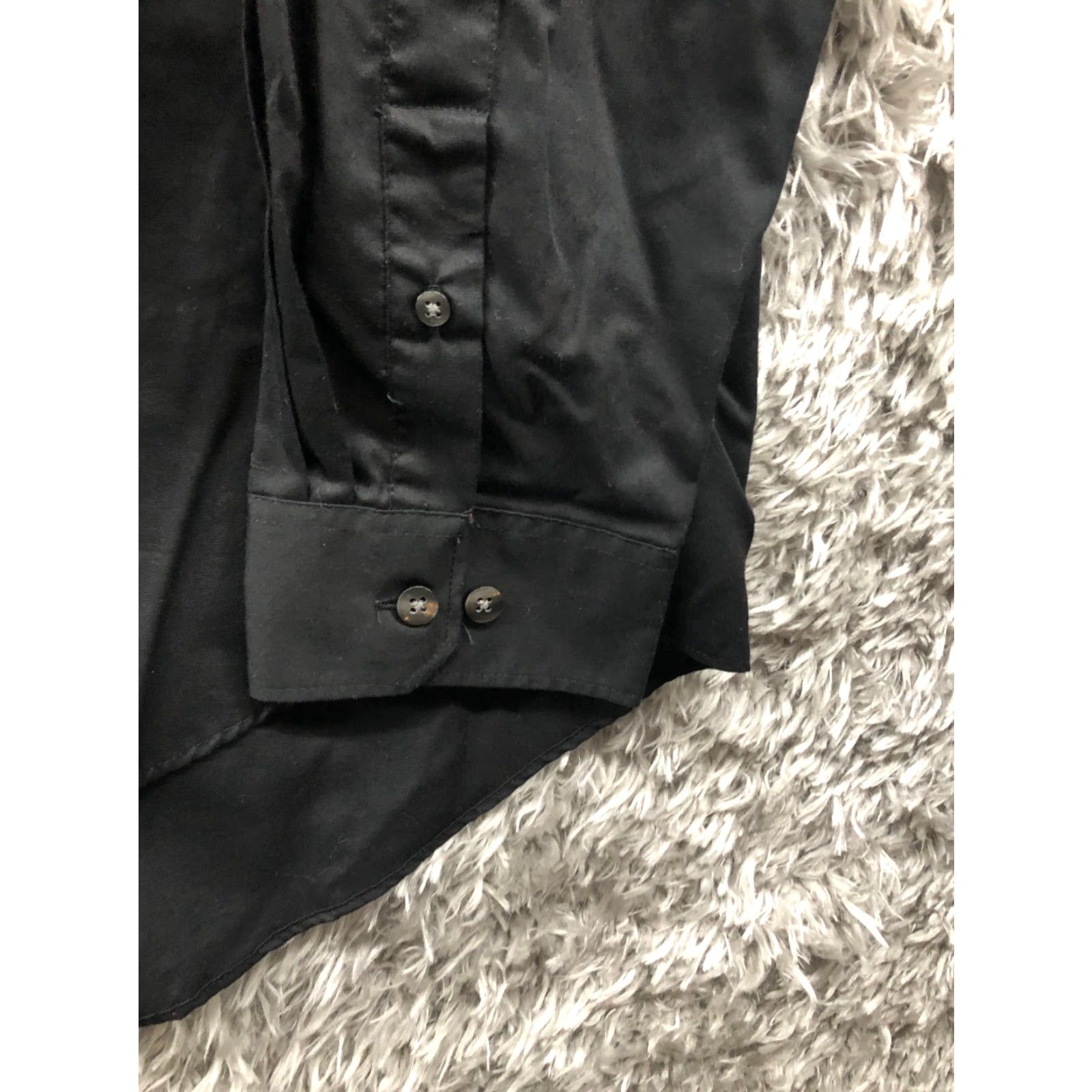 Van Heusen Van Heusen Shirt XL Mens Black Long Sleeve Spread Collar Button-Up Casual Classic Modern Size US XL / EU 56 / 4 - 3 Thumbnail