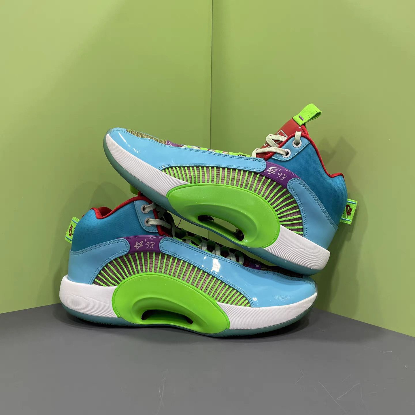 Jordan Brand Air Jordan 35 Tatum PE Blue/Green Basketball Shoes K15 Size US 9.5 / EU 42-43 - 4 Thumbnail