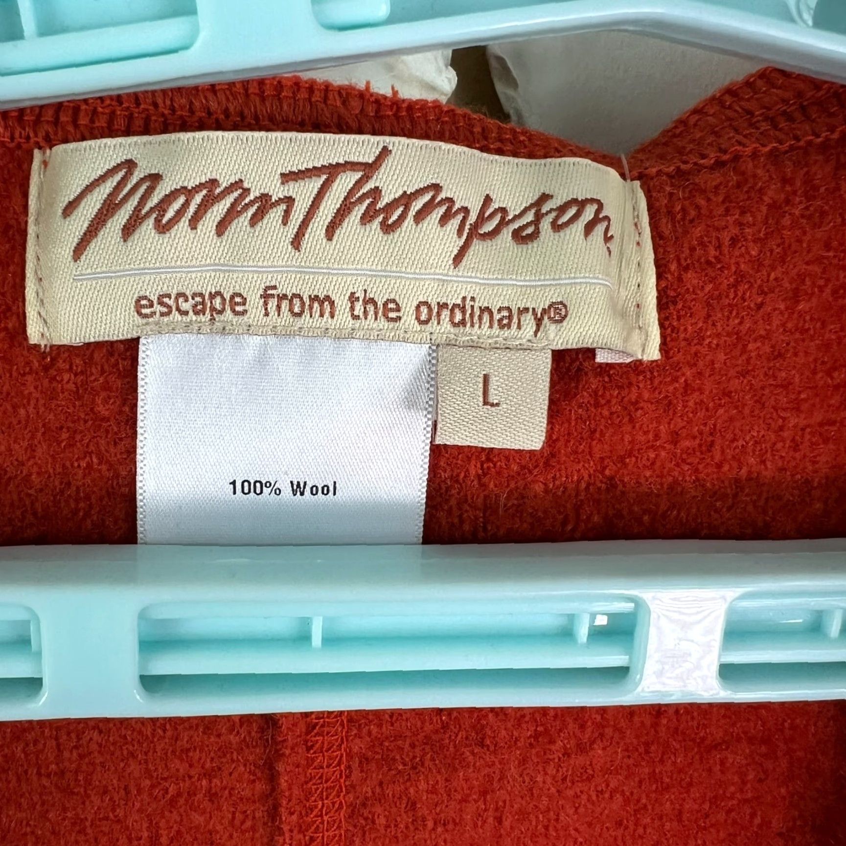 Jim Thompson VINTAGE Norm Thompson Cardigan Vest Women's L Burnt Orange Bohemian Wool NWT Size L / US 10 / IT 46 - 3 Thumbnail