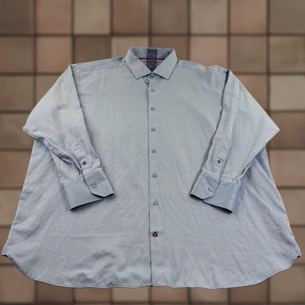 Luchiano Visconti VINTAGE Visconti Big 3XB Blue Argyle Button-Up Shirt Mens Casual Party/Cocktail Shirt Size US XXL / EU 58 / 5 - 1 Thumbnail