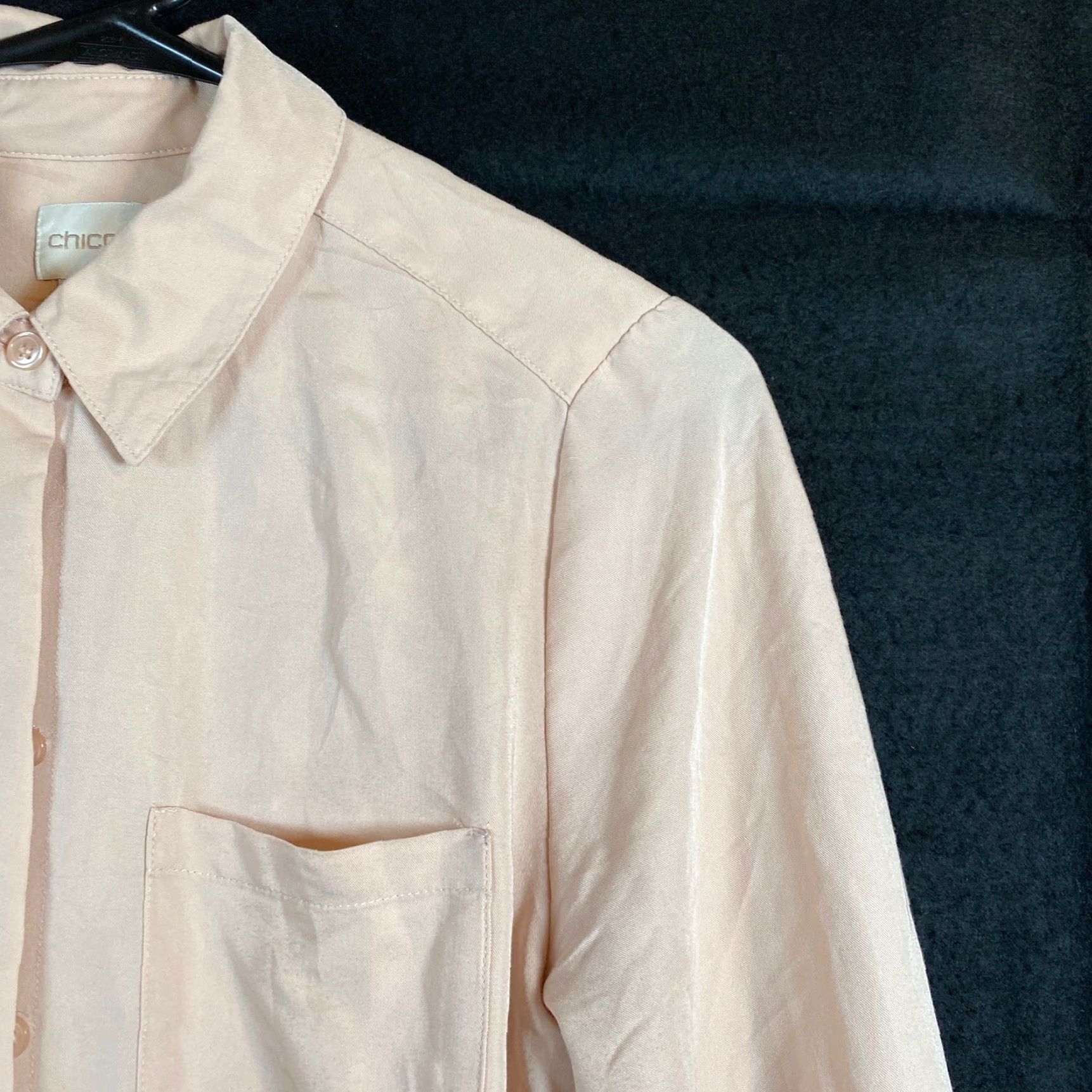 Vintage Chicos Womens Shirt Light Peach Oversized Collared Button Down Roll Sleeve 0 Size S / US 4 / IT 40 - 5 Thumbnail