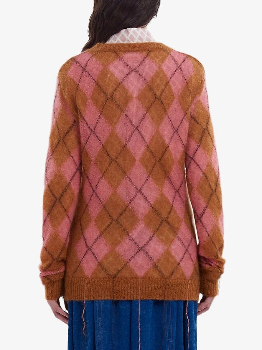 Marni o1w1db11125 Jacquard-knit Mohair-blend Sweater in Multicolor Size M / US 6-8 / IT 42-44 - 3 Thumbnail