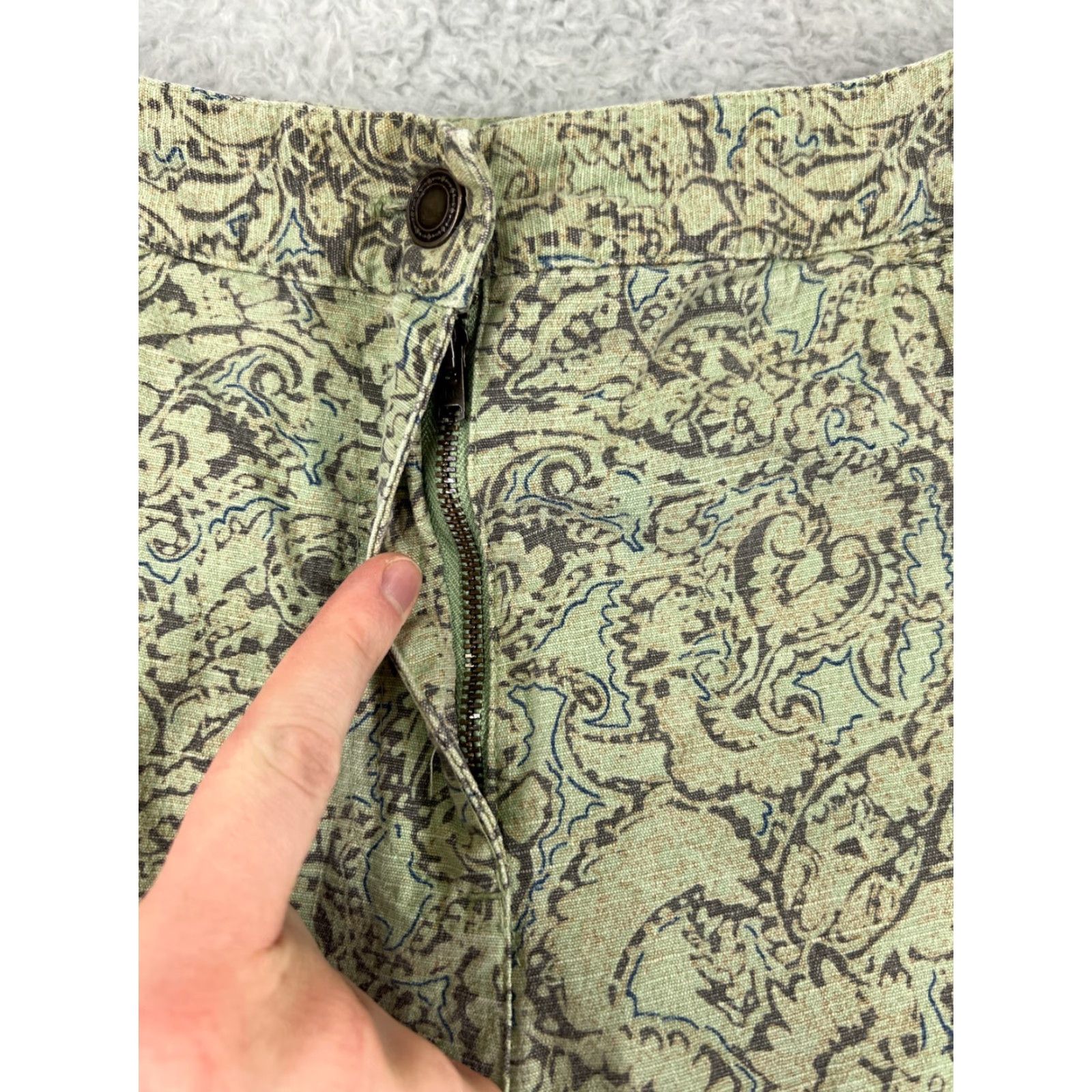 Charter Club Charter Club Women's Jeans Size 6 Green Paisley Cotton Blend Straight Fit Size 28" / US 6 / IT 42 - 7 Thumbnail
