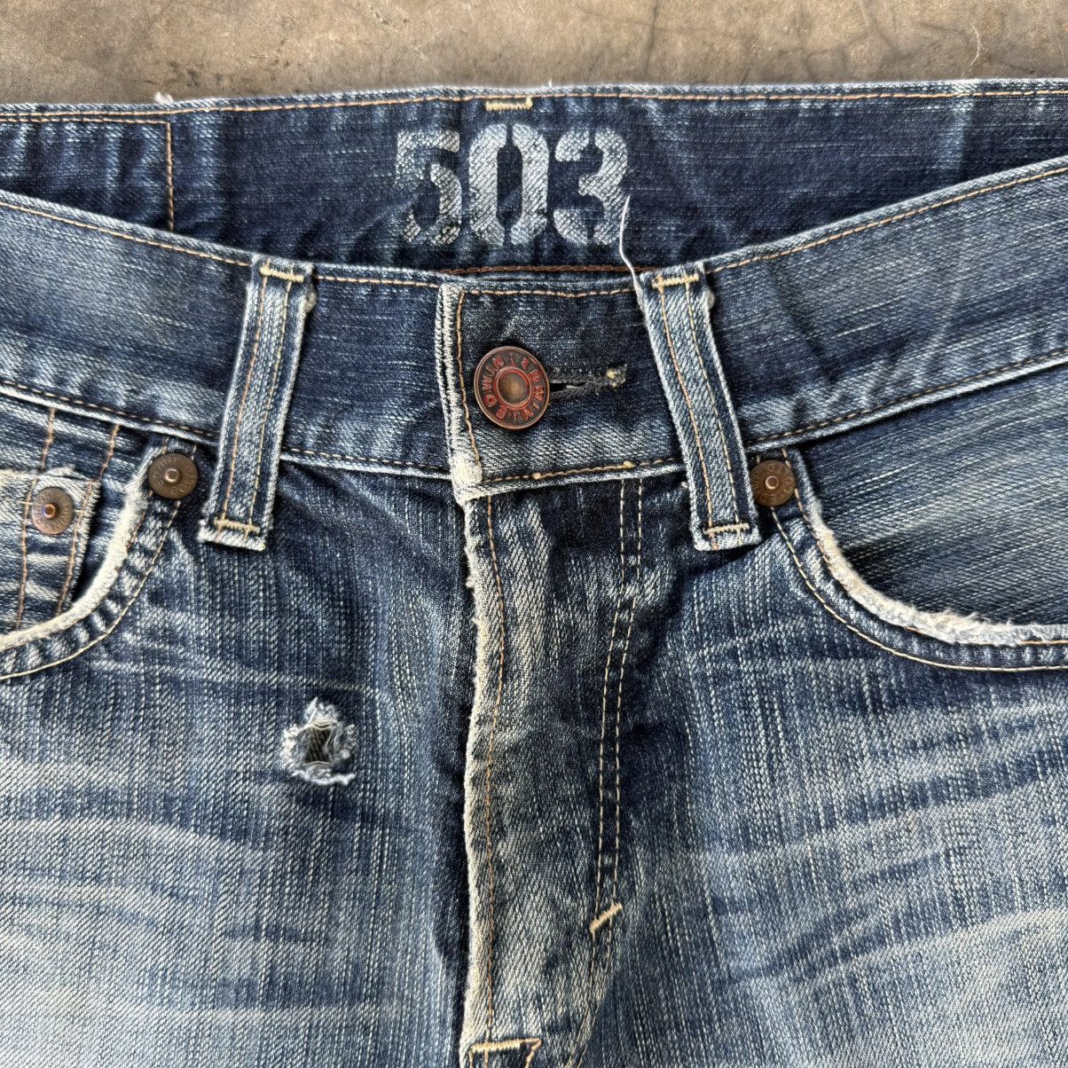 Edwin W33x31.5 Vintage Edwin 503 Faded Mud Wash Denim Jean Size US 33 - 5 Thumbnail
