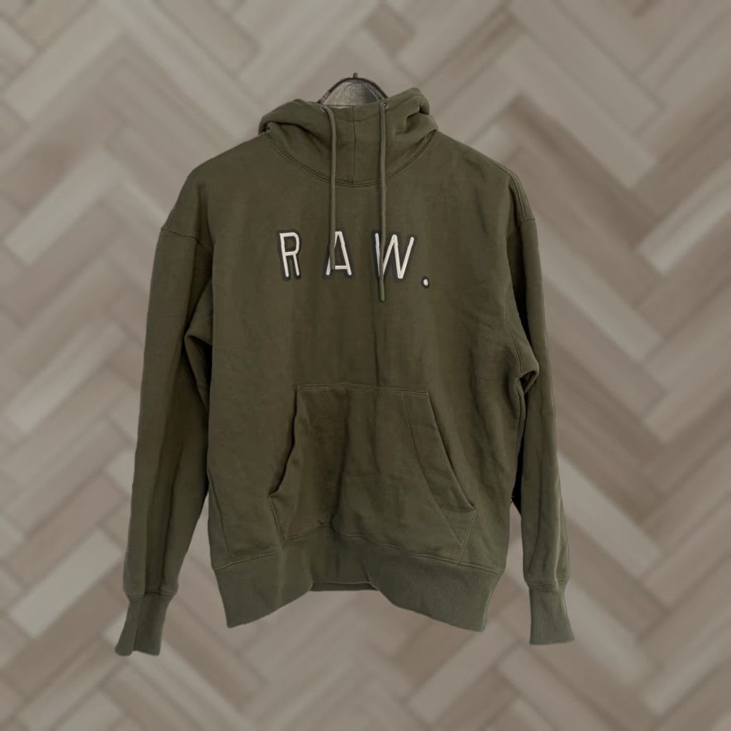 Vintage G-Star RAW Hoodie Mens Loose Vulcanic Raw Graphic Print Logo Green Large Size US L / EU 52-54 / 3 - 1 Thumbnail