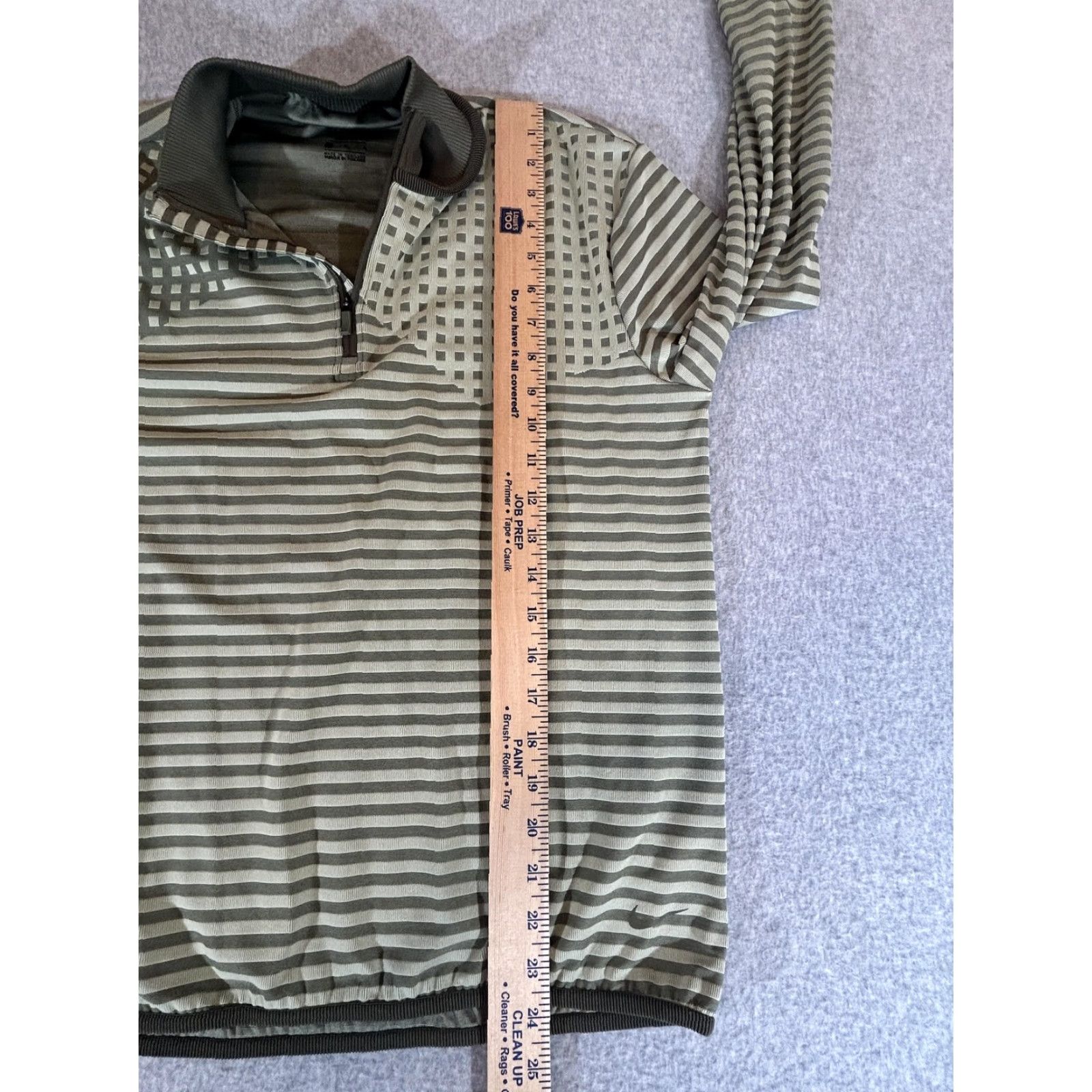 Nike Nike Dri-FIT Pullover Shirt Womens M Green Striped 1/4 Zip Mock Neck Long Sleeve Activewear Top Size M / US 6-8 / IT 42-44 - 5 Thumbnail