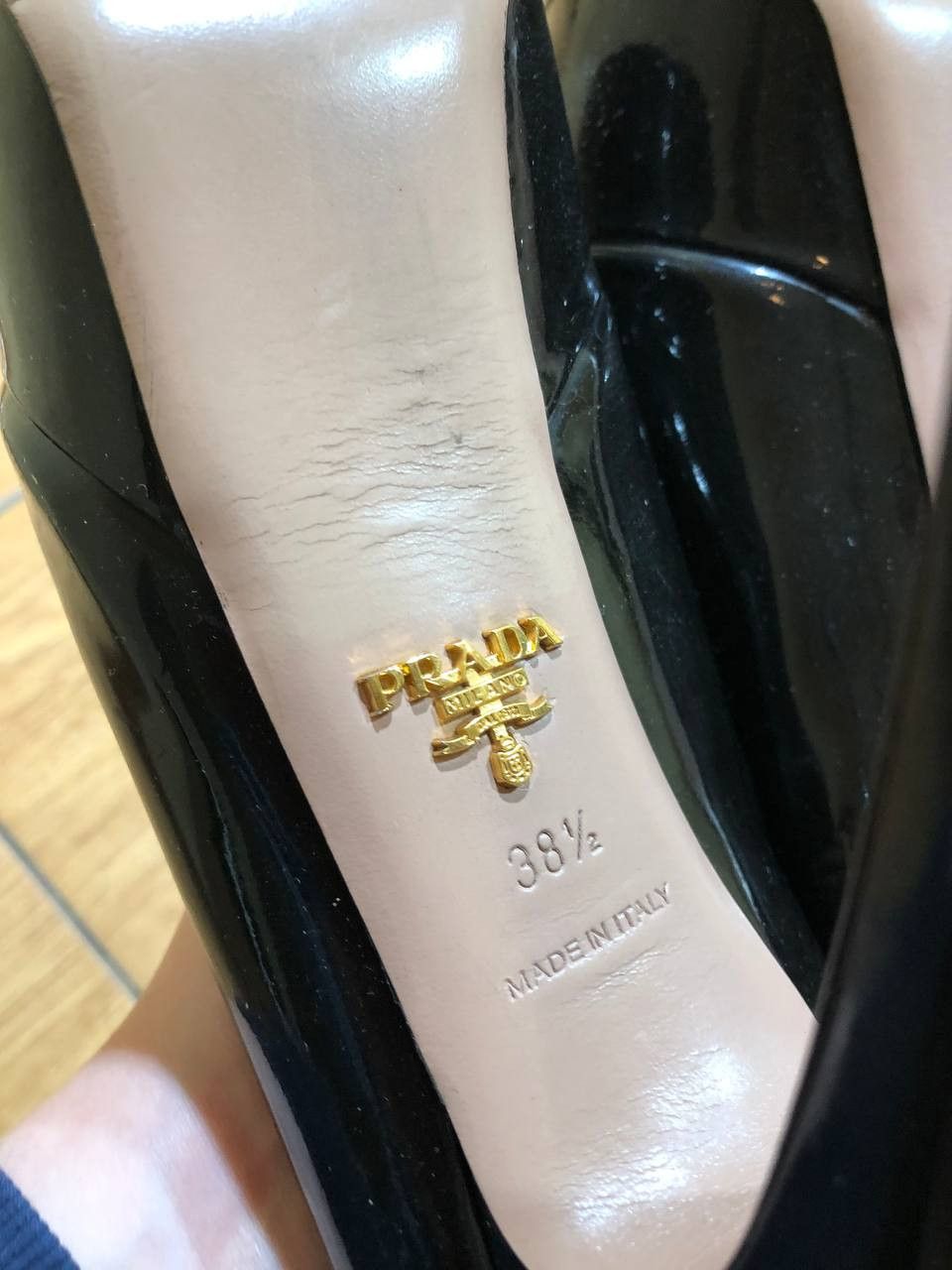 Prada Prada Black Patent Leather High Stiletto Pumps Size US 8.5 / IT 38.5 - 2 Thumbnail