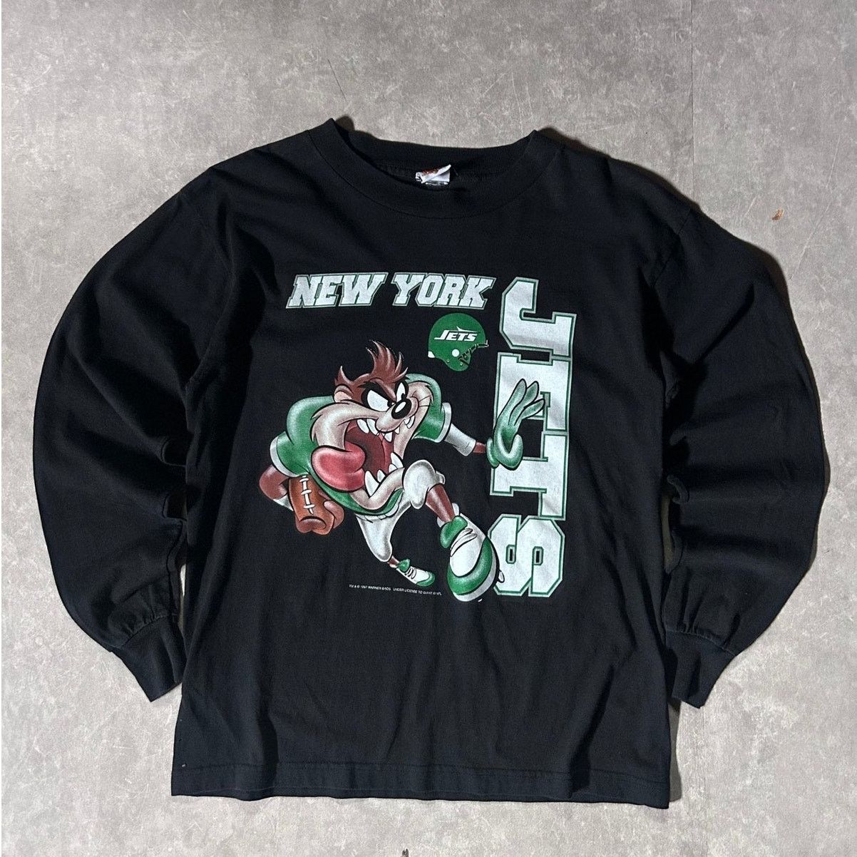 Warner Bros 90's Vintage New York Jets Looney Tunes Black Long Sleeve M Size US M / EU 48-50 / 2 - 1 Thumbnail