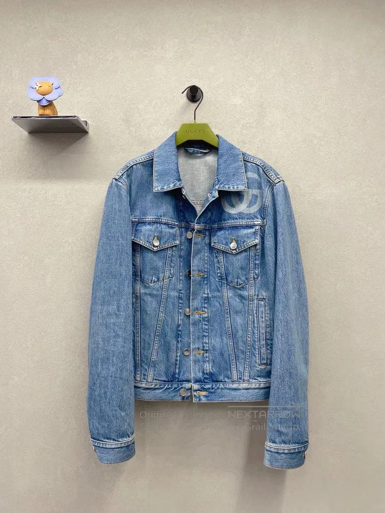 Gucci Gucci Double G printed logo denim jacket Size US S / EU 44-46 / 1 - 1 Thumbnail
