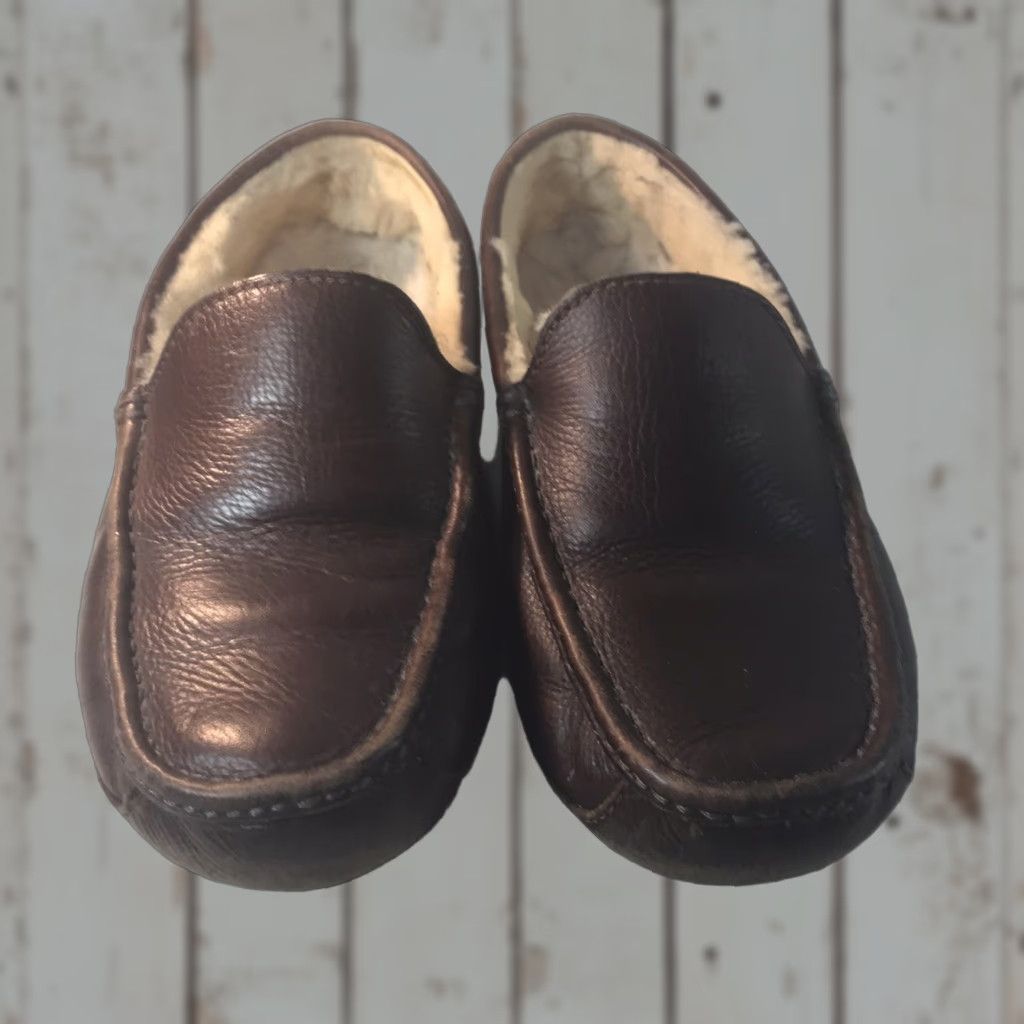 Ugg Ugg Leather Loafers Mens Size 7 Brown Casual Comfort Sheepskin Rubber Sole Vietnam Size US 7 / EU 40 - 1 Thumbnail