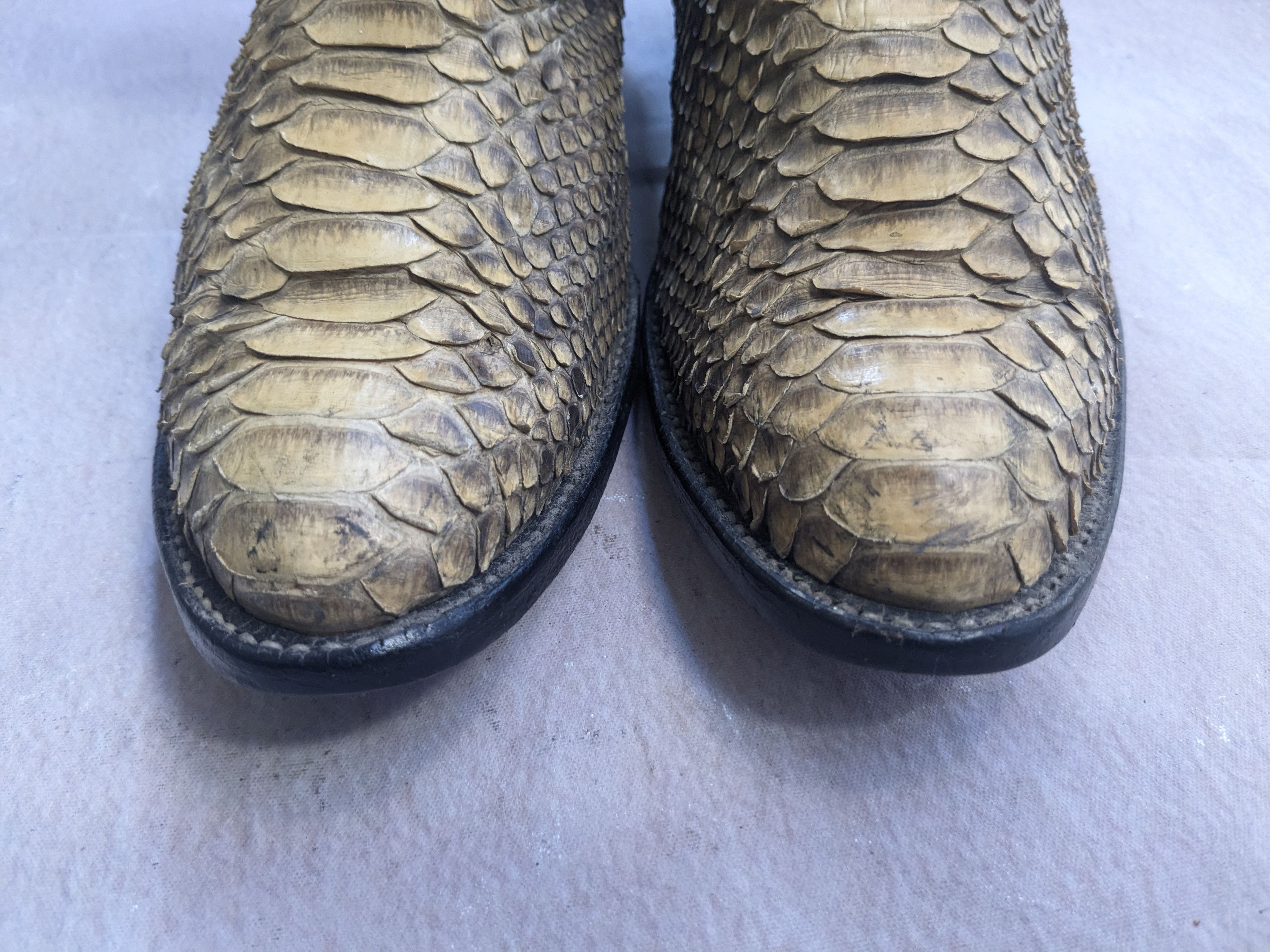 Tony Lama Tony Lama Cowboy Boots Snakeskin Python Tan Black Leather 9 Size US 9 / EU 42 - 2 Thumbnail