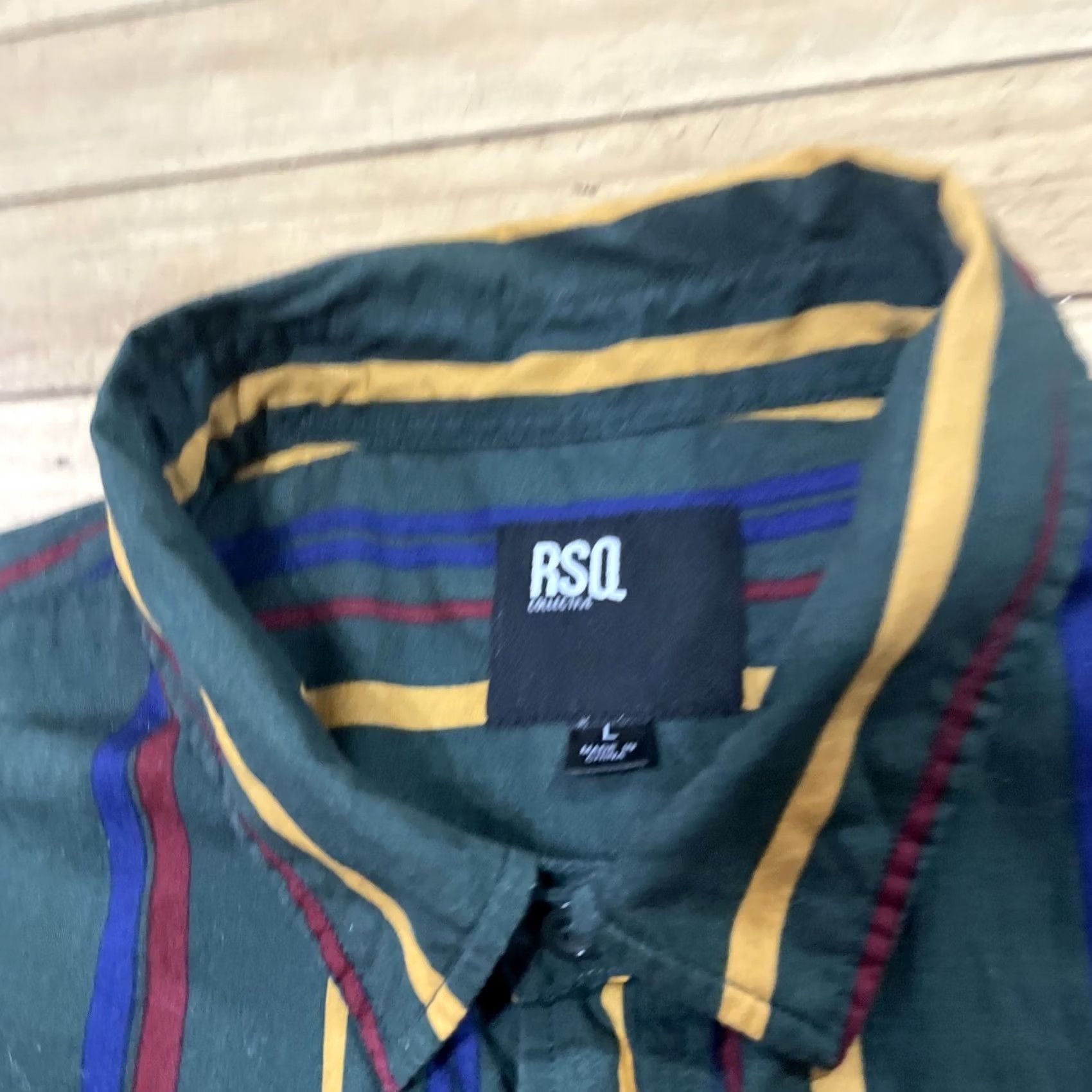 Rsq RSQ Collection Button Shirt Men M Vtg 1990s Vertical Striped Multicolor Green Red Yellow Shirt Button-Up Short Sleeve Casual Size US M / EU 48-50 / 2 - 5 Thumbnail