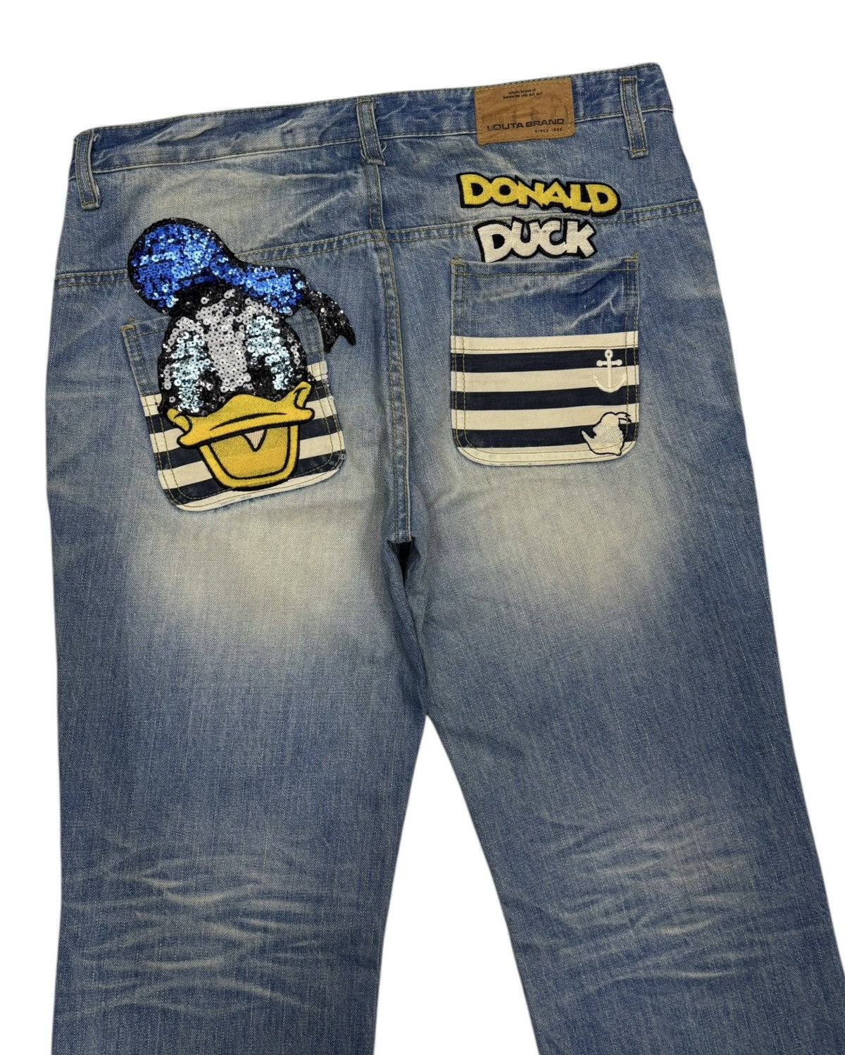 Disney 🔥LOLITA X DONALD DUCK DISNEY BOOTCUT JEANS Size US 35 - 7 Thumbnail