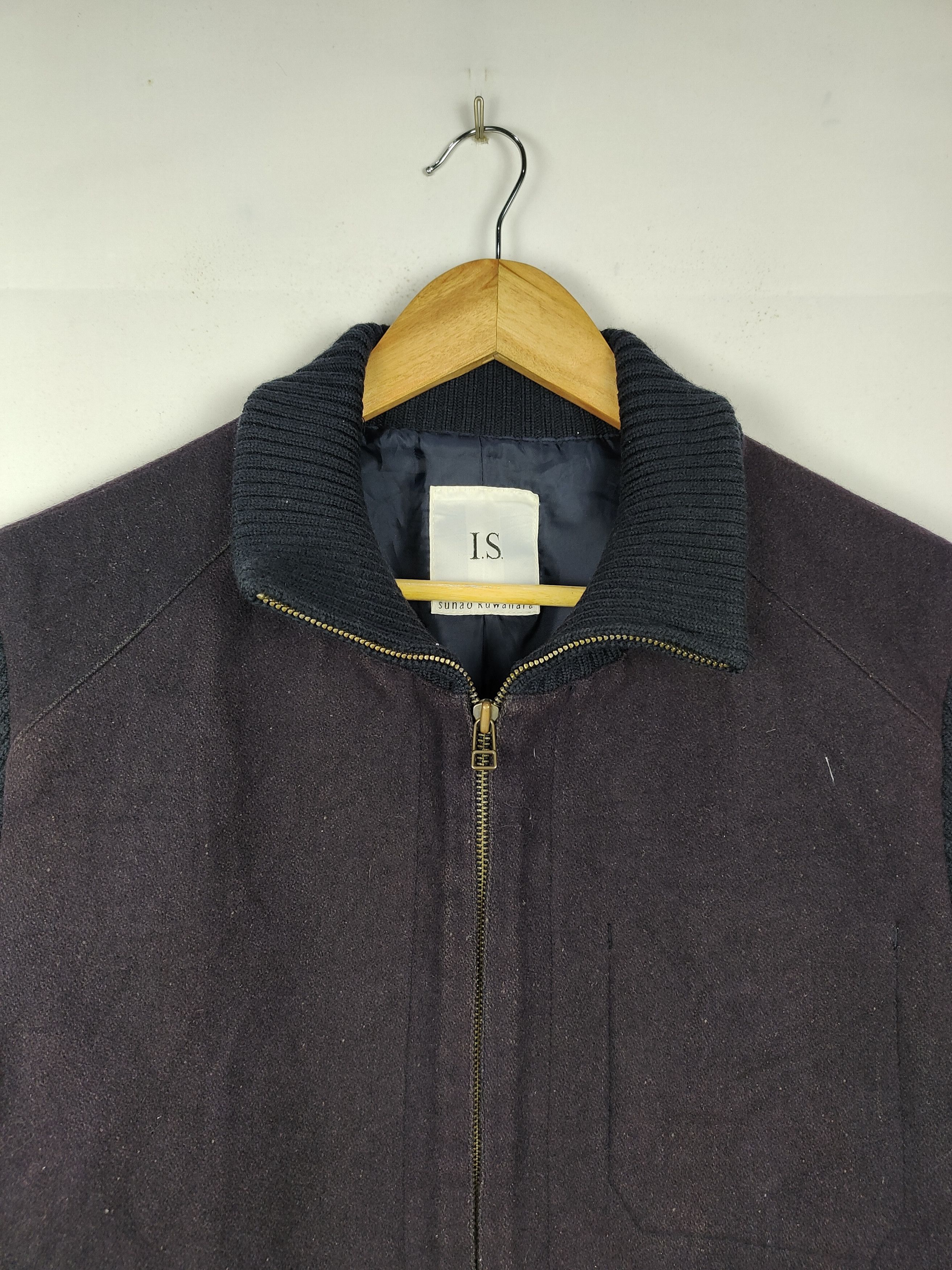 Issey Miyake × Vintage IS Sunao Kuwahara Wool Blend Knit Sleeves Hybrid Jacket Size US M / EU 48-50 / 2 - 2 Thumbnail