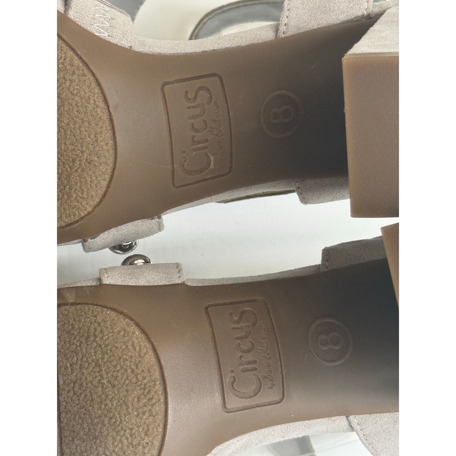 Sam Edelman Circus by Sam Edelman Gray Ankle Strap Studded Heels Size 8 Size US 8 / IT 38 - 9 Thumbnail
