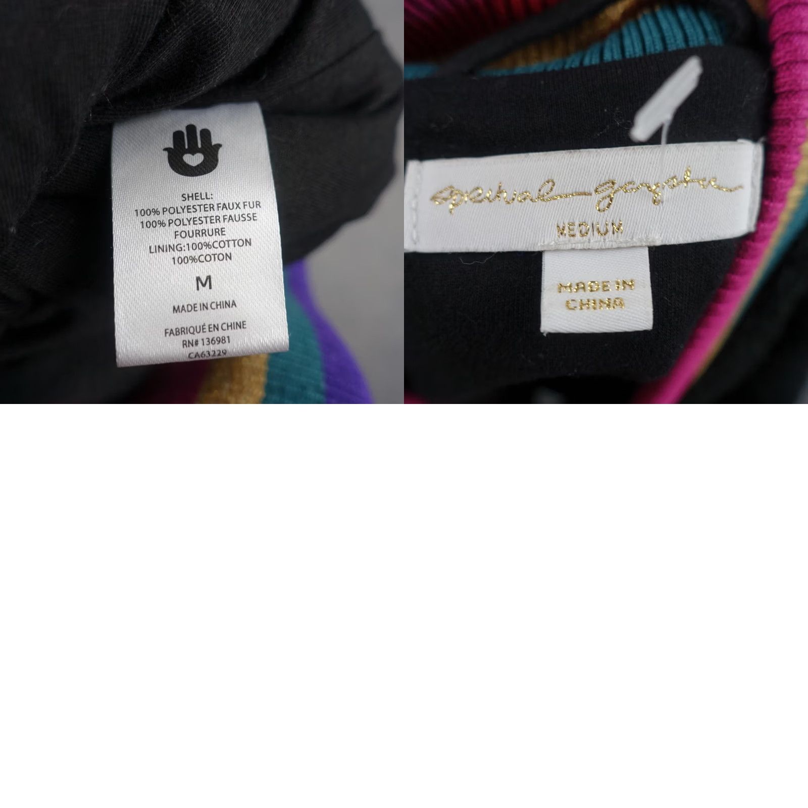 Spiritual Gangster Spiritual Gangster Jacket Womens Medium Black Bomber Rainbow Zip Lined Faux Fur Short Coat/Nylon Shell? Size M / US 6-8 / IT 42-44 - 8 Thumbnail