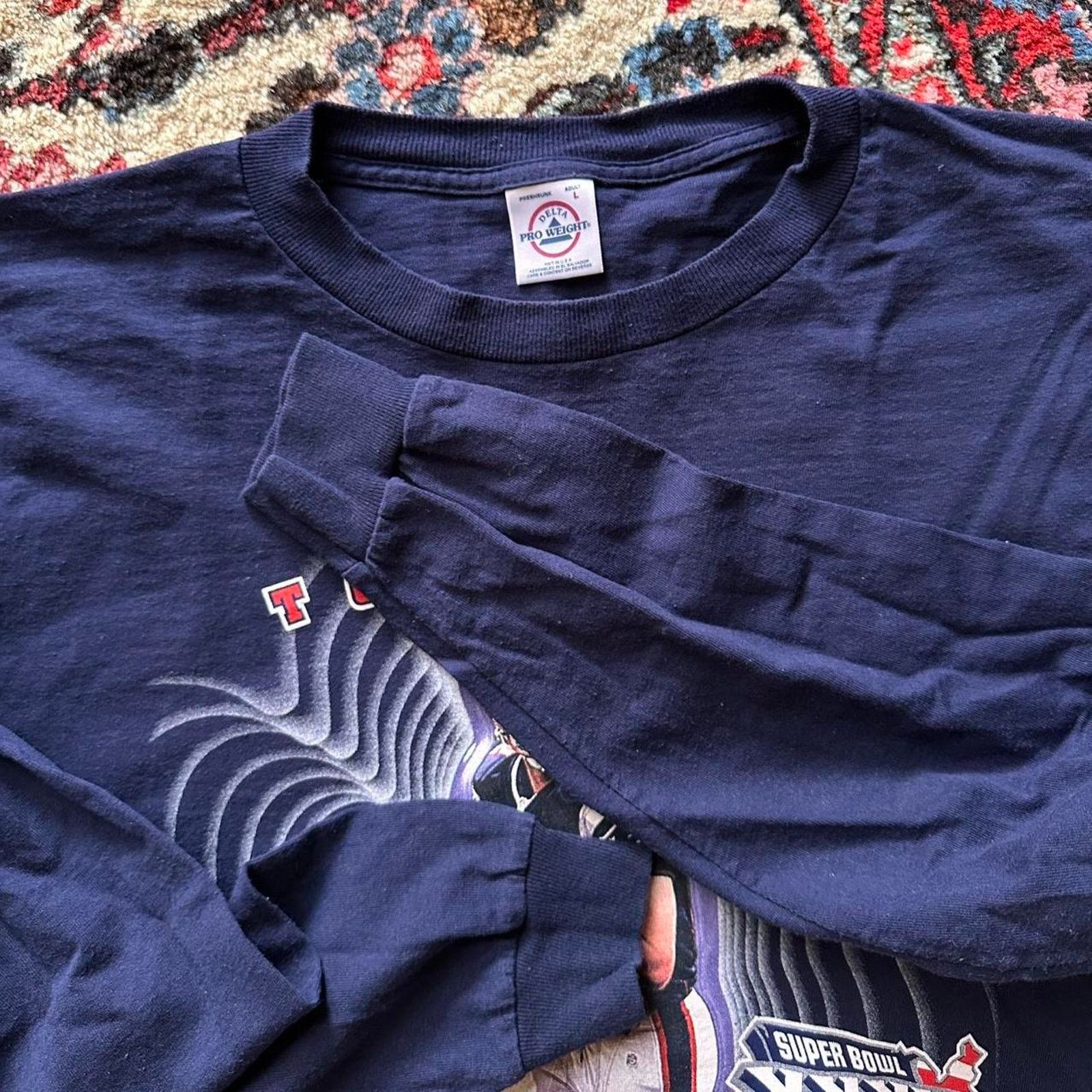 Delta × Vintage Vintage 2002 Tom Brady Long Sleeve Shirt Size US L / EU 52-54 / 3 - 4 Thumbnail