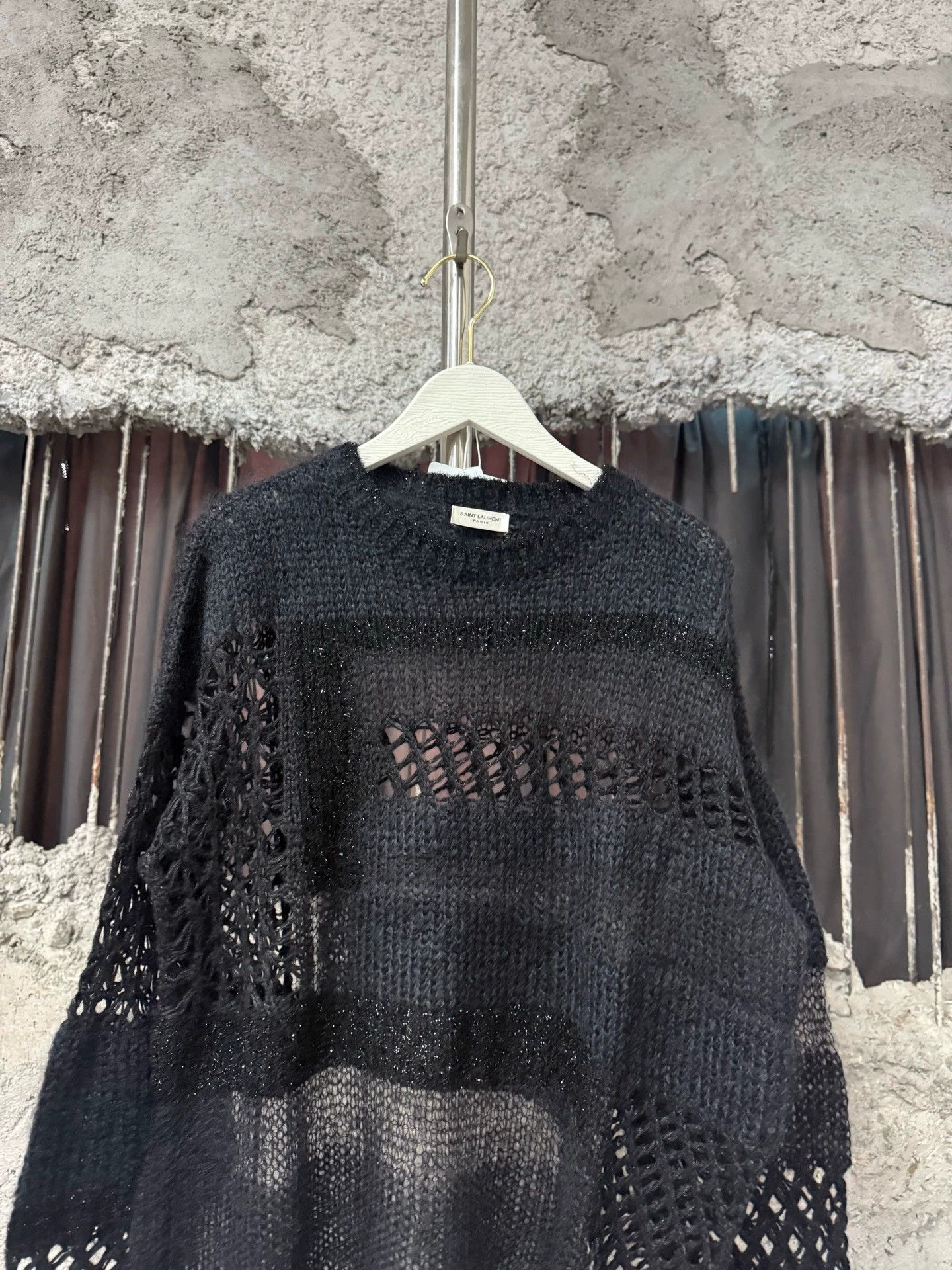 Saint Laurent Paris SAINT LAURENT SLP Openwork Knit Sweater XS New Size XS / US 0-2 / IT 36-38 - 3 Thumbnail