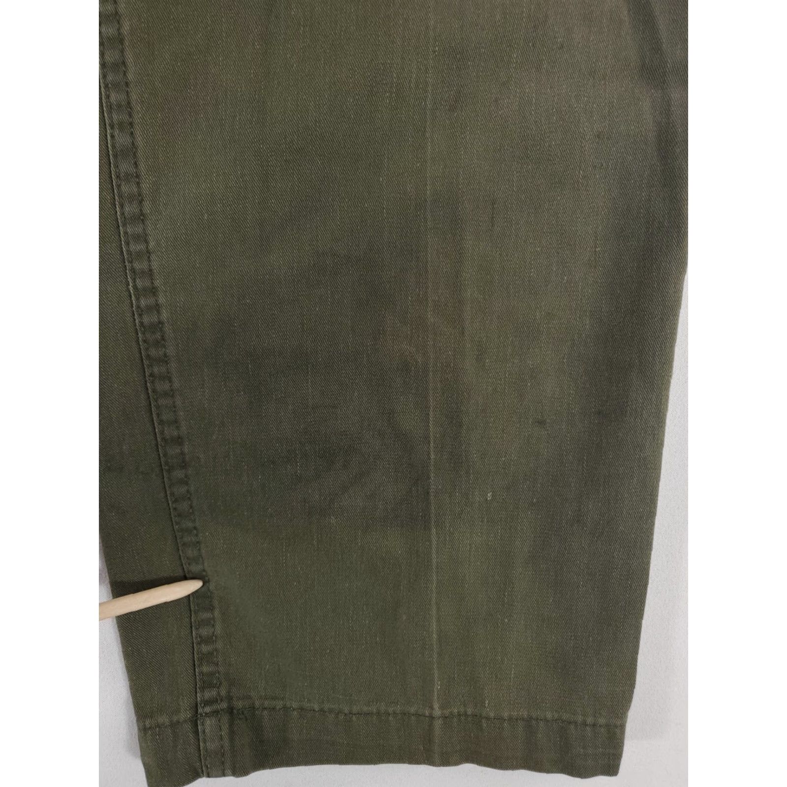 Olive VINTAGE US Military 70s OG 507 Pants Olive Green Distressed Mens 33x30 Chino Clothing Size US 33 - 2 Thumbnail