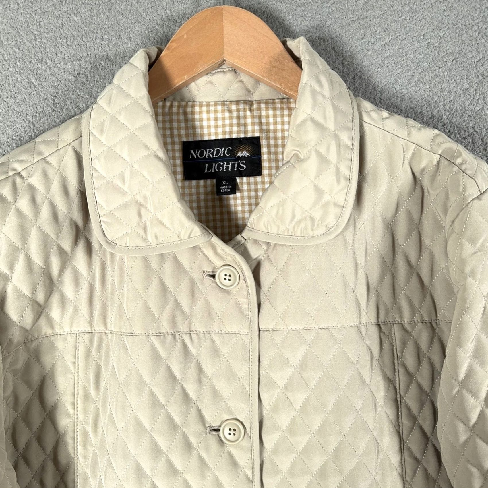 Vintage VINTAGE Nordic Lights Jacket Womens XL Beige Quilted Barn Coat 2000s Y2K Size XL / US 12-14 / IT 48-50 - 2 Thumbnail