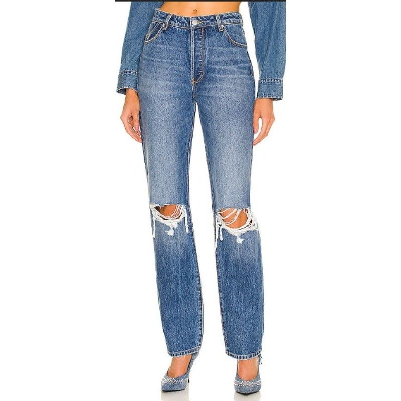 Rolla's NWT Rolla's High Rise Classic Straight Distressed Jeans Size 25" / US 0 / IT 36 - 1 Thumbnail
