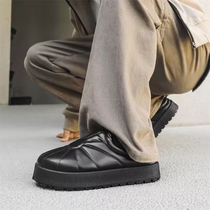 Japanese Brand Minimalist Quilted Platform Slip-On Mules | Padded Lug Sole Size US 10 / EU 43 - 1 Thumbnail