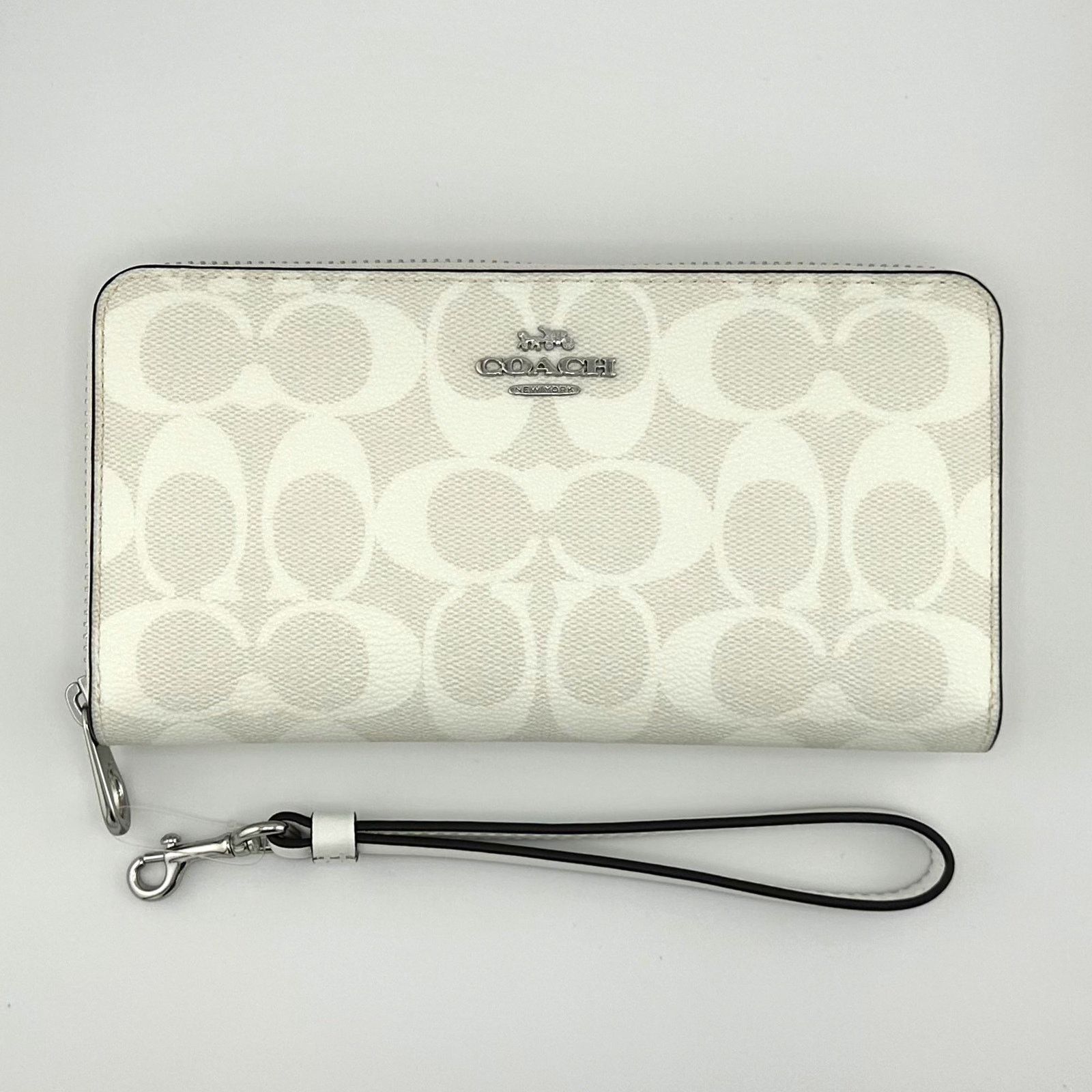 Coach Coach Boxed Long Zip Around Wallet Sig Canvas in White CN051 Size ONE SIZE - 2 Thumbnail