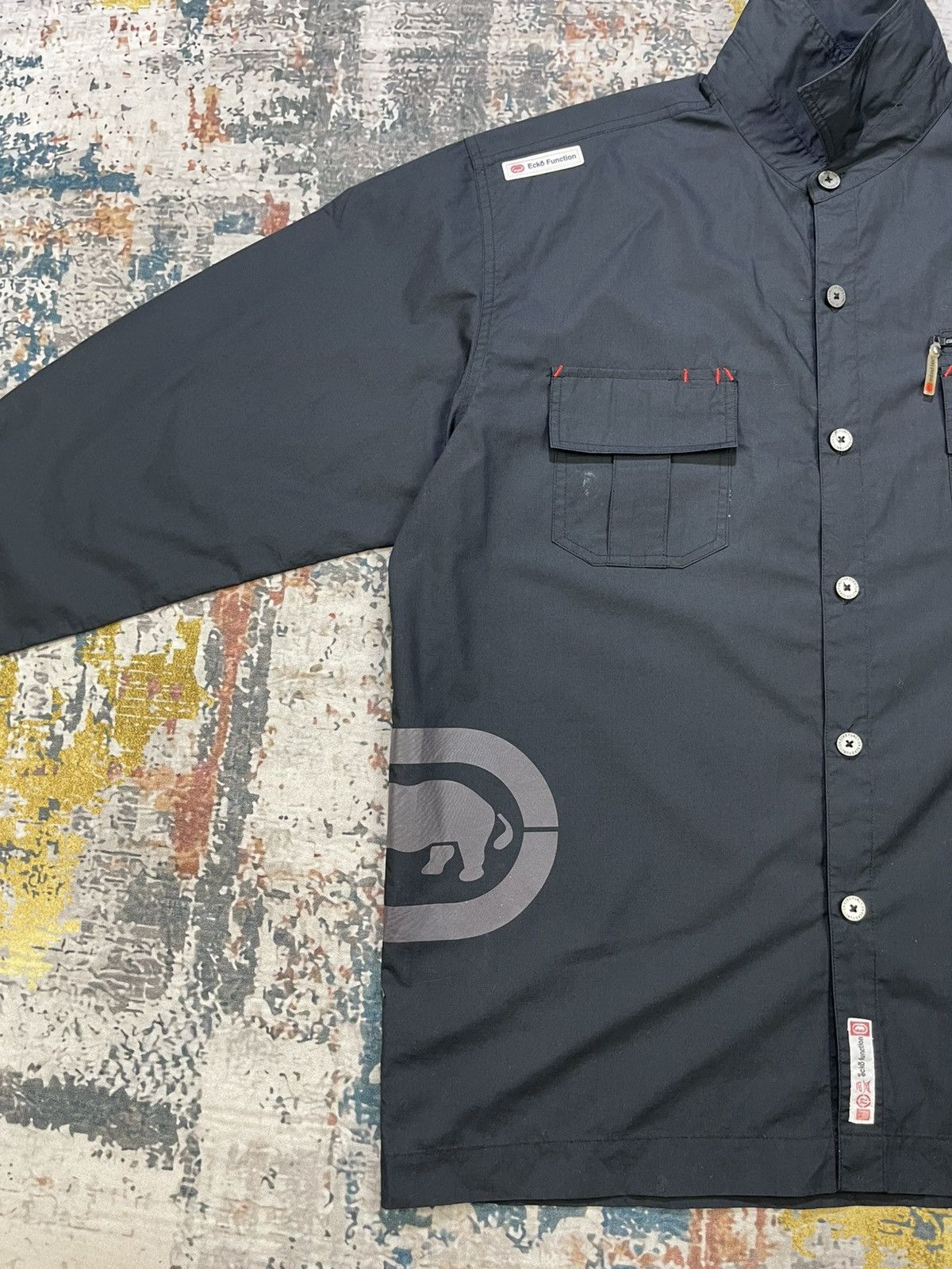 Ecko Unltd. Ecko Function Back Hit Logo Button Up Skate Shirt Size US L / EU 52-54 / 3 - 11 Thumbnail