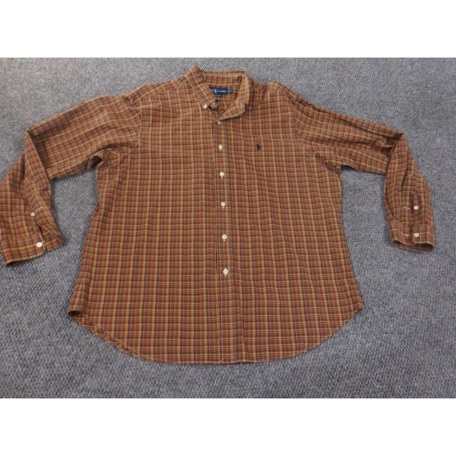 Ralph Lauren Ralph Lauren shirt Mens XL classic orange plaid button up pony cotton preppy Size US XL / EU 56 / 4 - 2 Thumbnail