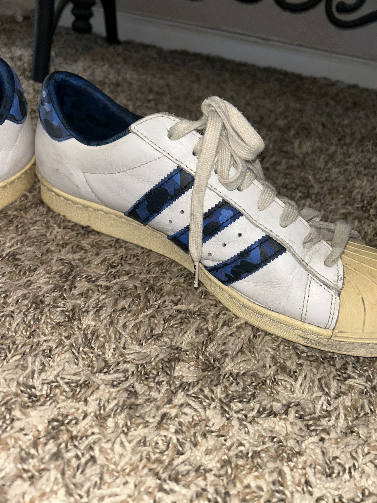 Adidas × Bape × Undefeated Adidas x babe x undftd rare superstar blue/white 11.5 Size US 11.5 / EU 44-45 - 4 Thumbnail