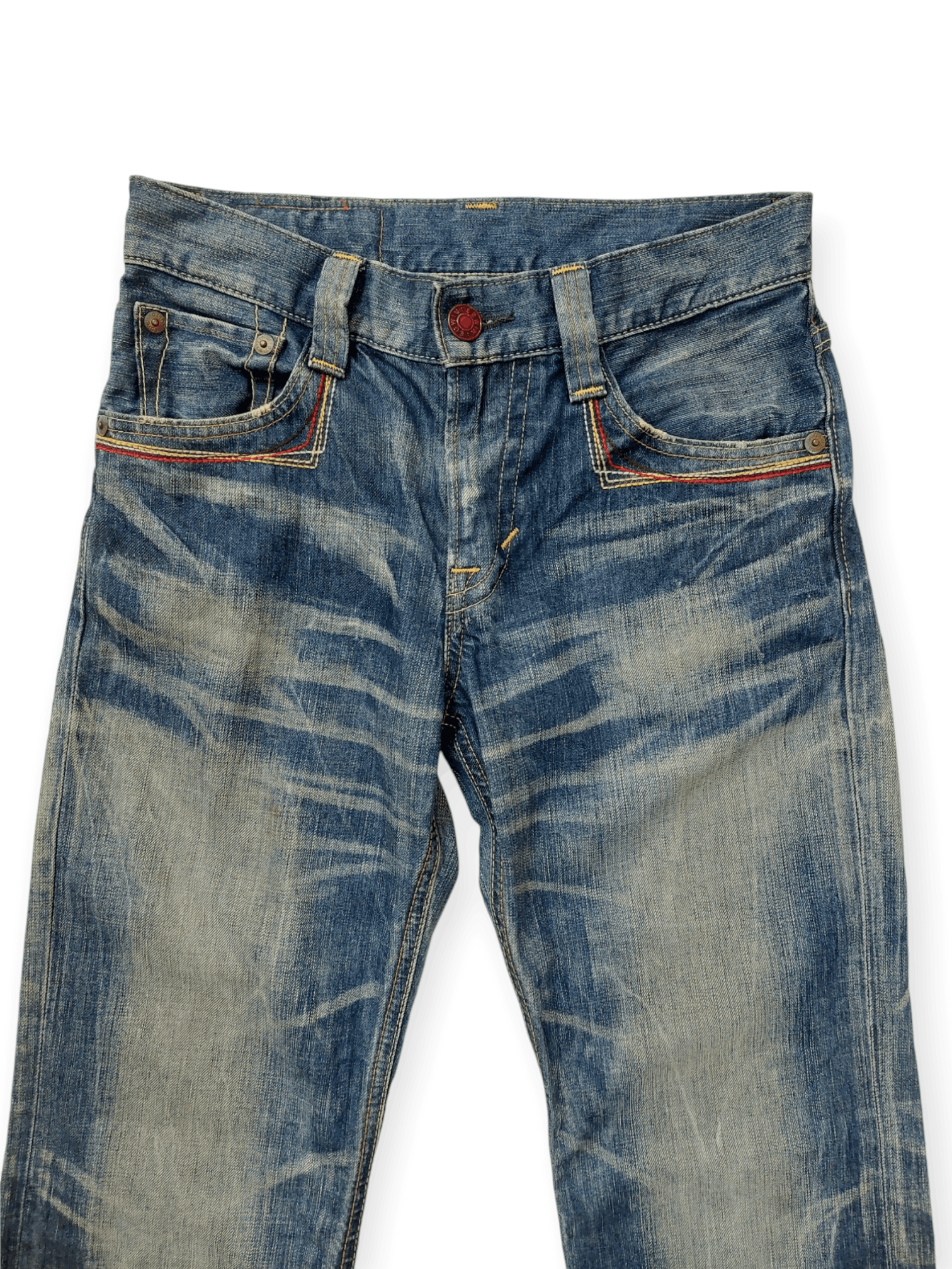 Edwin 💥Flare Vintage Edwin 503 Blue Trip Jeans Denim Size US 30 / EU 46 - 4 Thumbnail