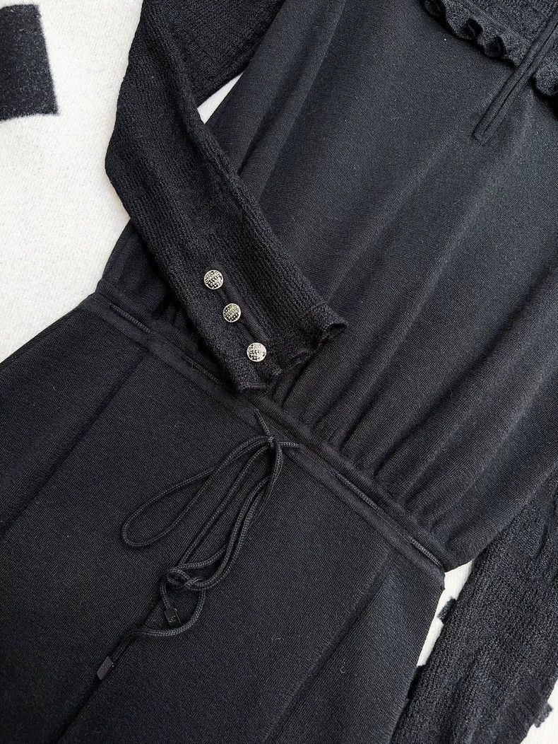 Chanel Chanel Black Ruffled Long Sleeve Dress Size M / US 6-8 / IT 42-44 - 5 Thumbnail