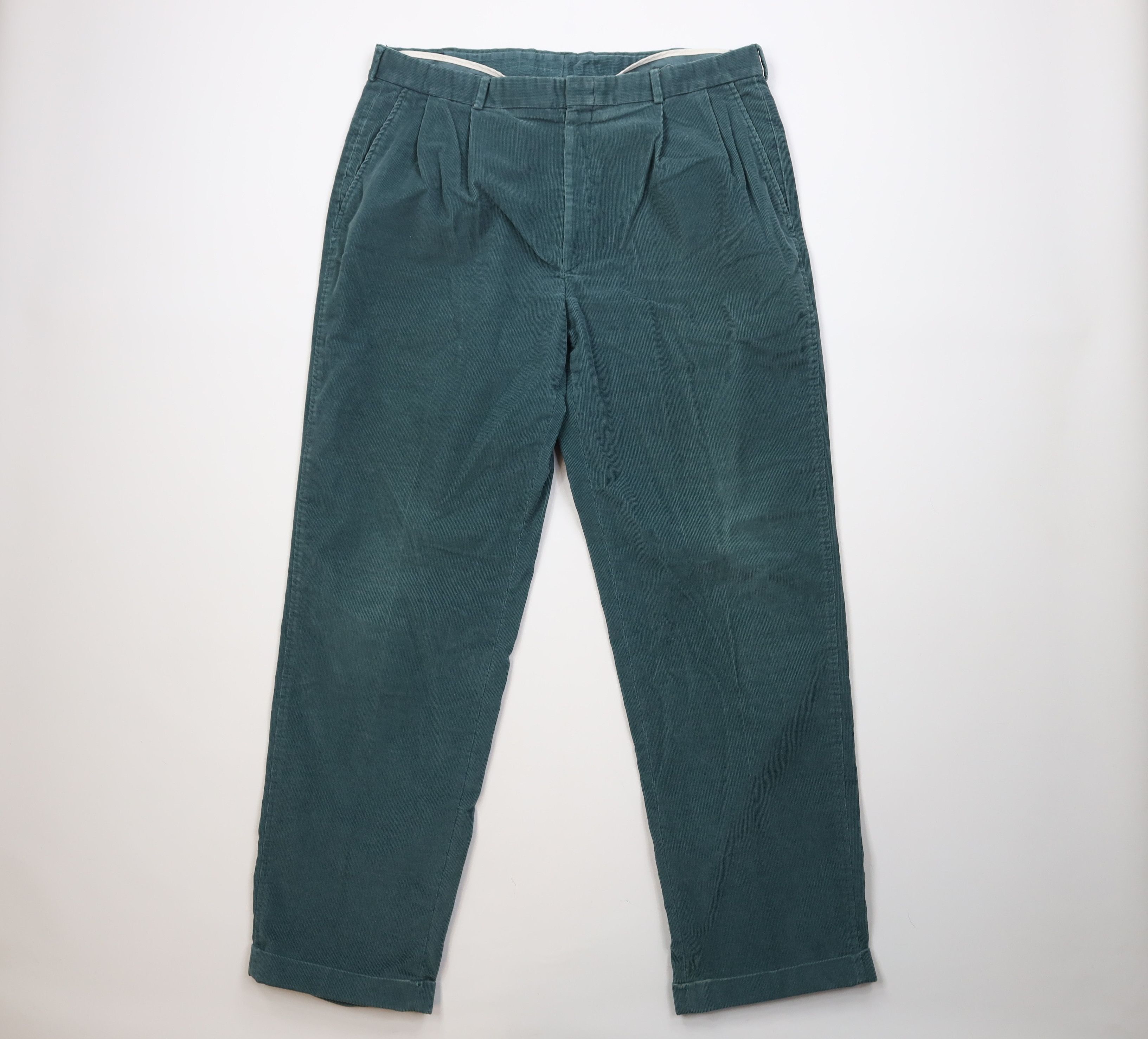 Lands' End Vintage 70s Lands End Corduroy Chino Pants Green USA Size US 40 / EU 56 - 1 Thumbnail
