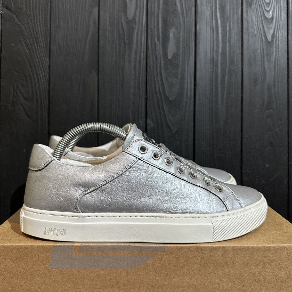 MCM MCM - Women’s Monogram Silver Leather Sneakers Size 39 Size US 9 / IT 39 - 1 Thumbnail