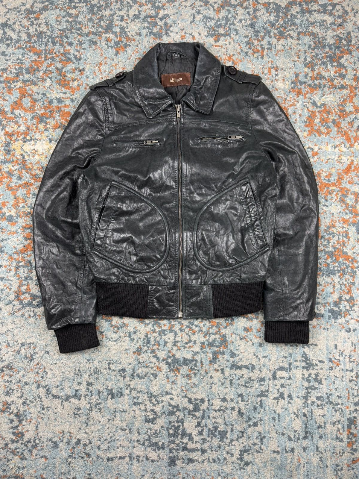 Vintage Vintage 90s hElium real leather bomber biker jacket Size US XS / EU 42 / 0 - 1 Thumbnail
