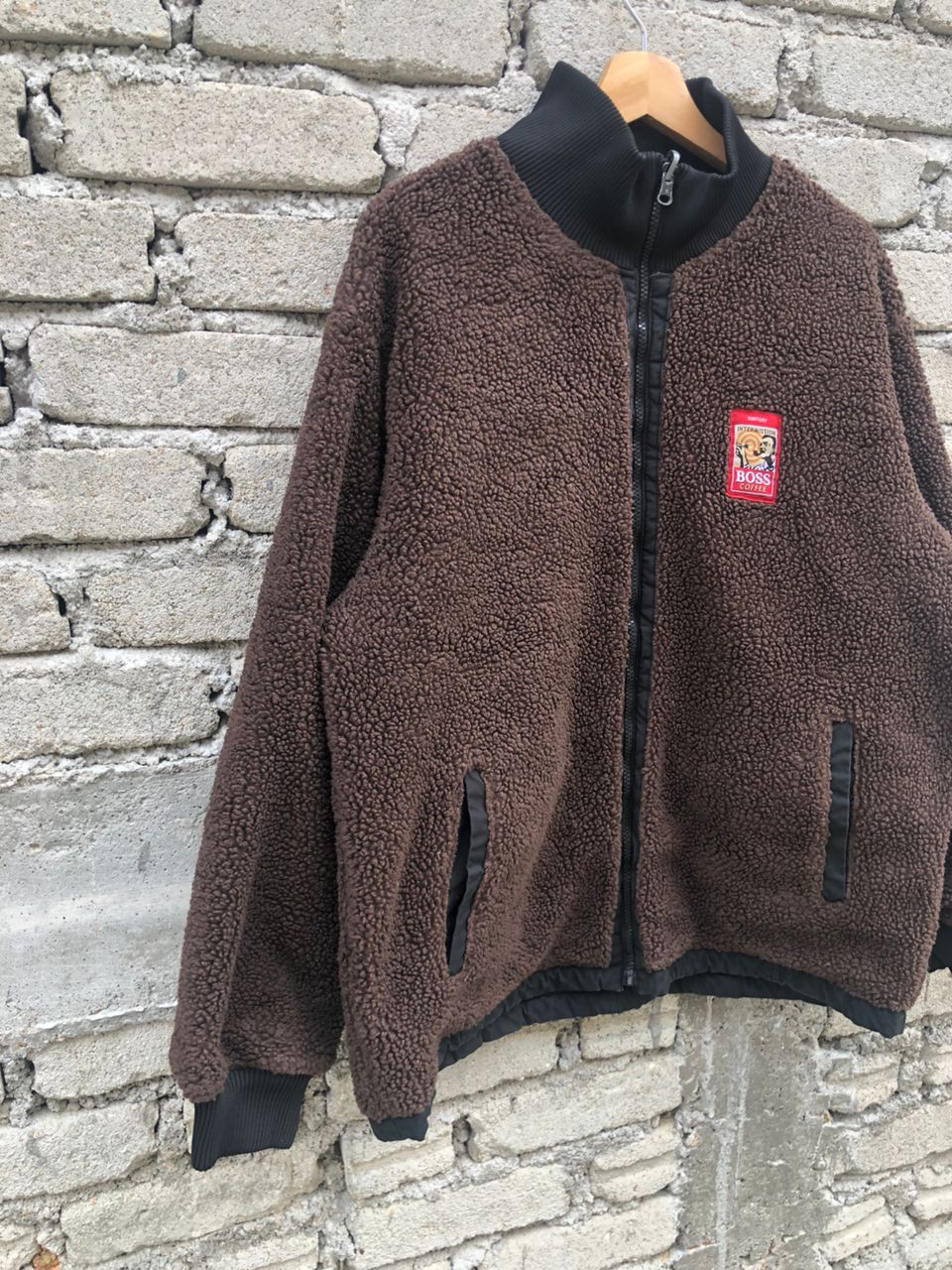 Japanese Brand Archive💥Suntory Boss Coffee Rivesable Sherpa Zipper Jacket Size US M / EU 48-50 / 2 - 11 Thumbnail