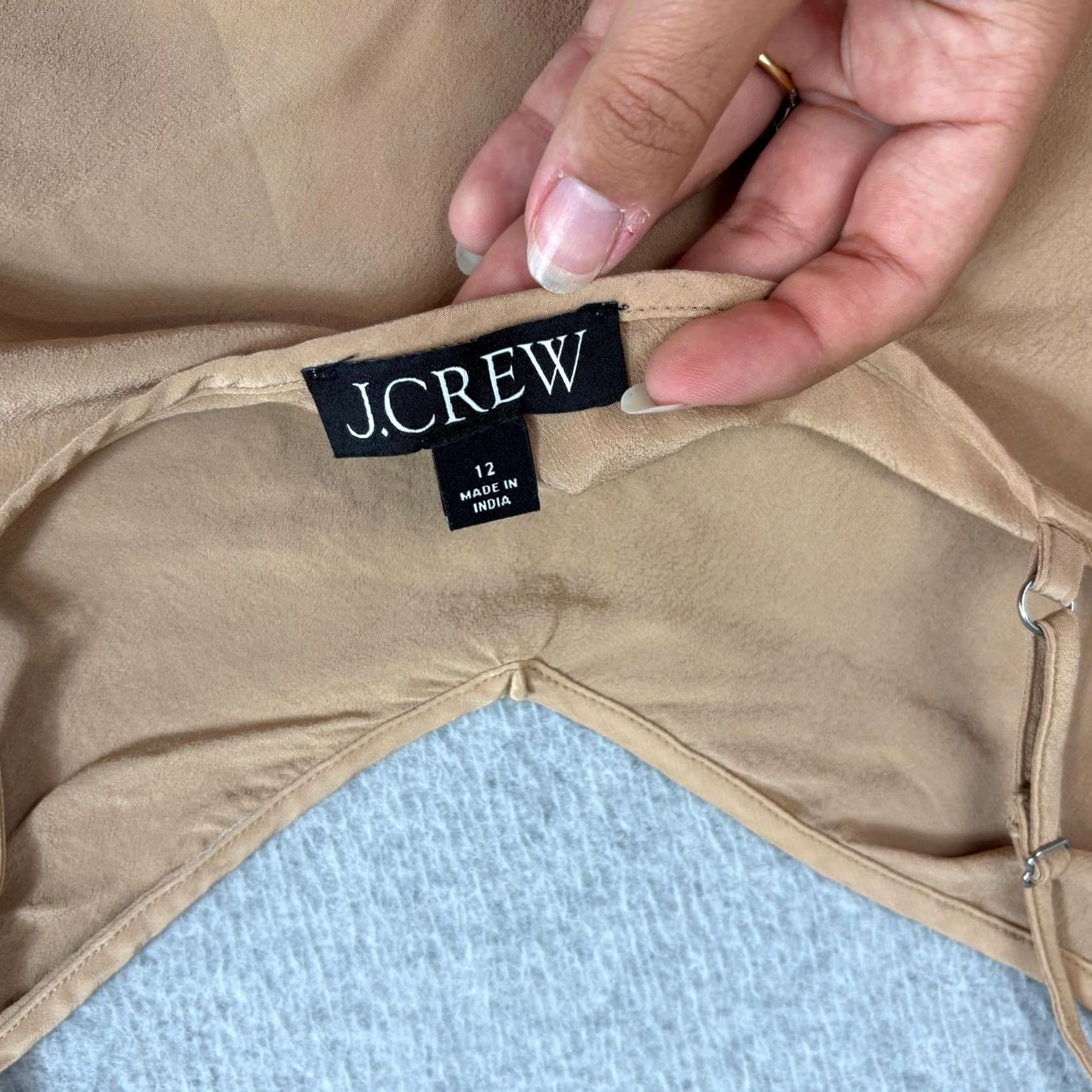 J.Crew J. CREW Tank Top Womens 12 Brown Viscose Camisole Cami Spaghetti Strap Sleeveless Cropped Size XL / US 12-14 / IT 48-50 - 3 Thumbnail