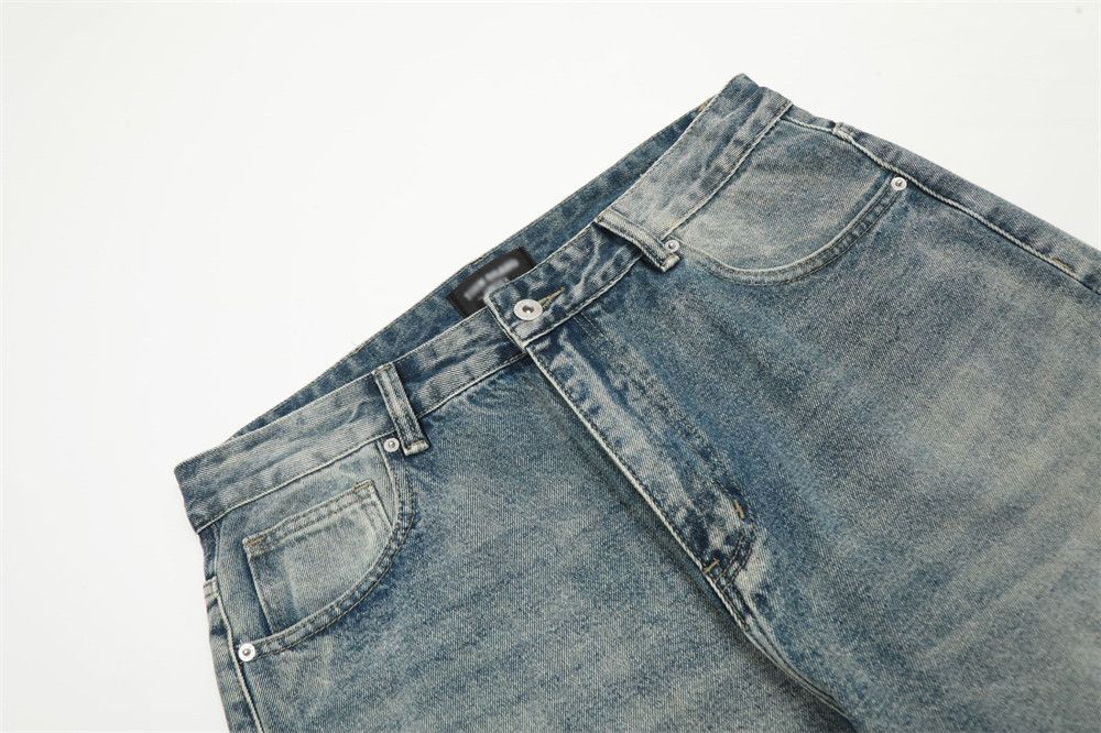 Japanese Brand Street trend loose washed distressed ripped knee jeans y2k Size US 32 / EU 48 - 4 Thumbnail