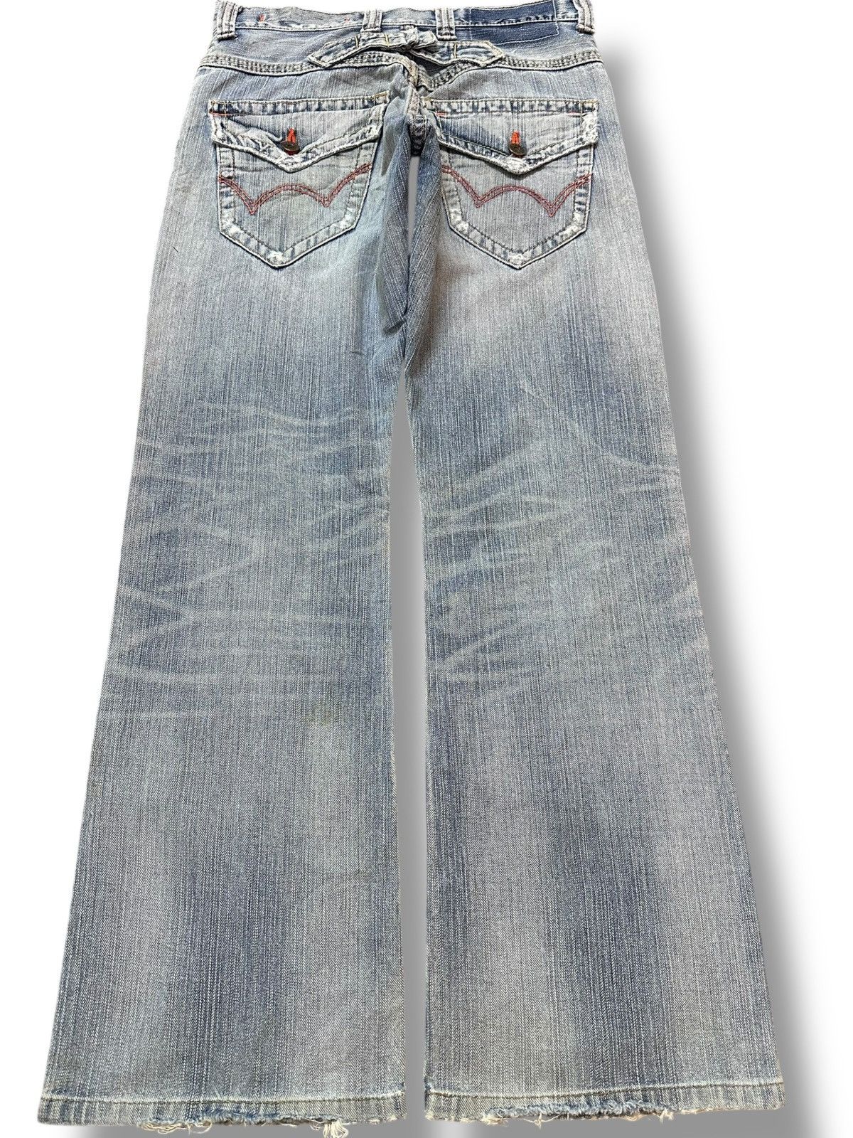 Edwin Vintage Edwin XV-S Flare Faded Grunge Buckle Belt Denim Size US 29 - 5 Thumbnail