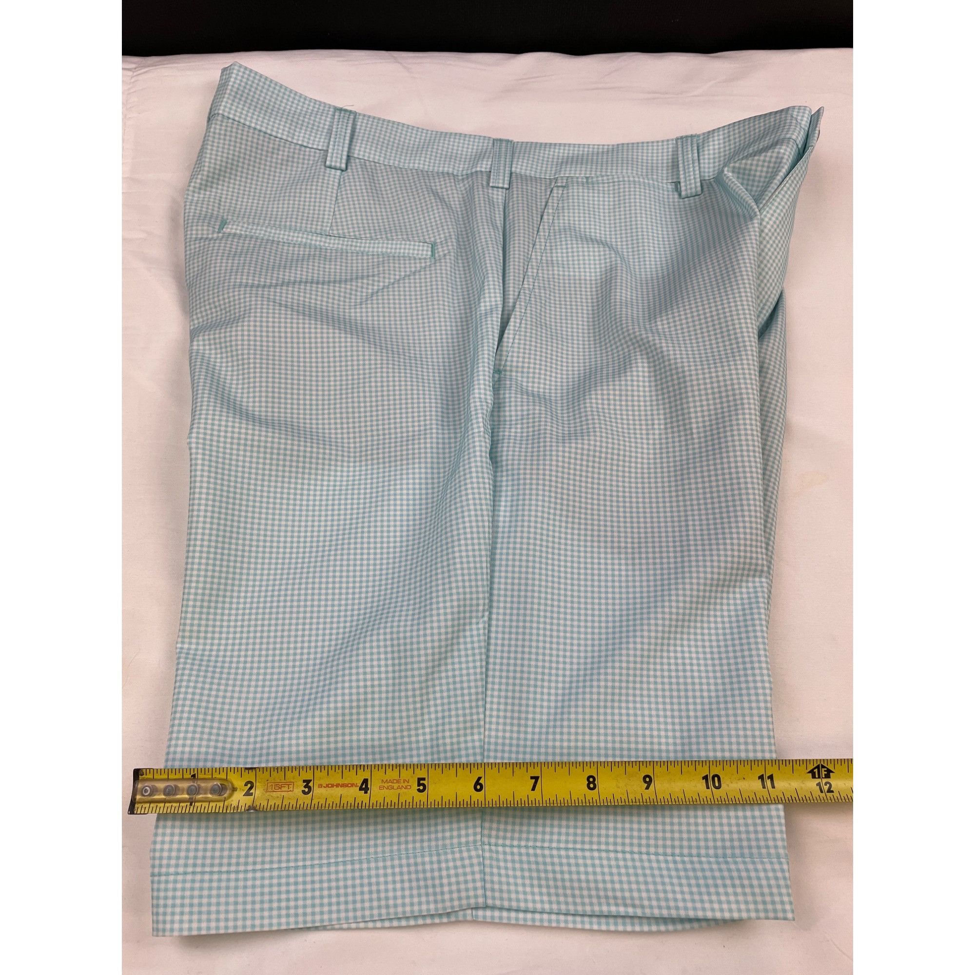 PGA Tour PGA Men Golf Aqua Blue/White Check Flat Front ShortSKU3621 Size US 34 / EU 50 - 7 Thumbnail