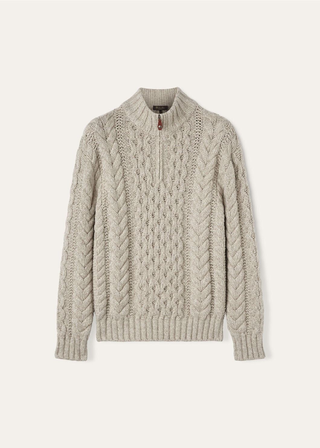 Loro Piana o1w1db10725 FAO6300 Valduggia Half-Neck Sweater in Grey Size US M / EU 48-50 / 2 - 1 Thumbnail