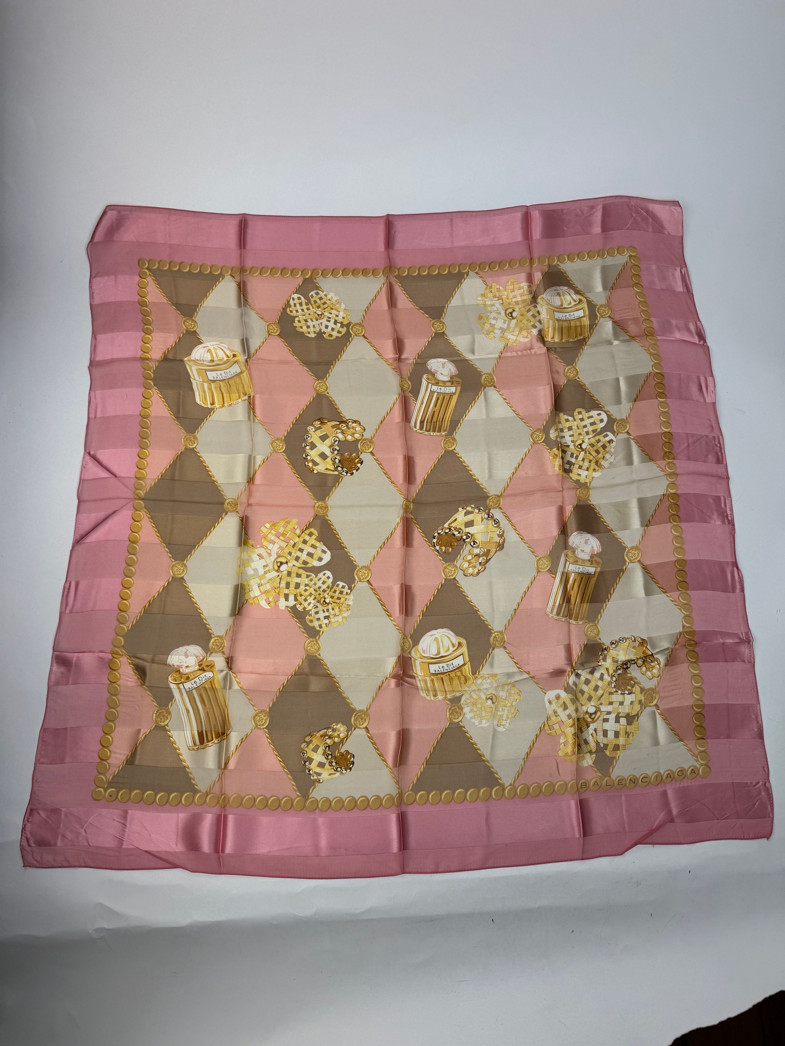 Balenciaga Vintage Silk Scarf Pink Size ONE SIZE - 1 Thumbnail
