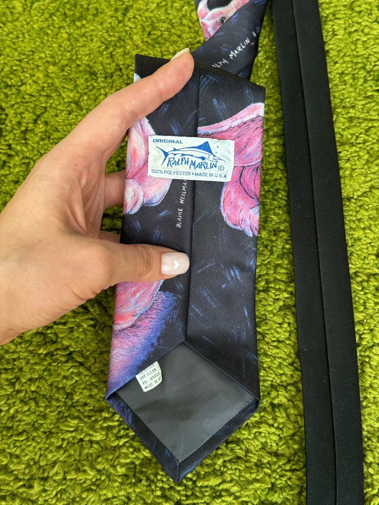 Ralph Marlin × Vintage 🐷 Ralph Marlin 1989 vintage rare pig pattern made in USA tie Size ONE SIZE - 4 Thumbnail